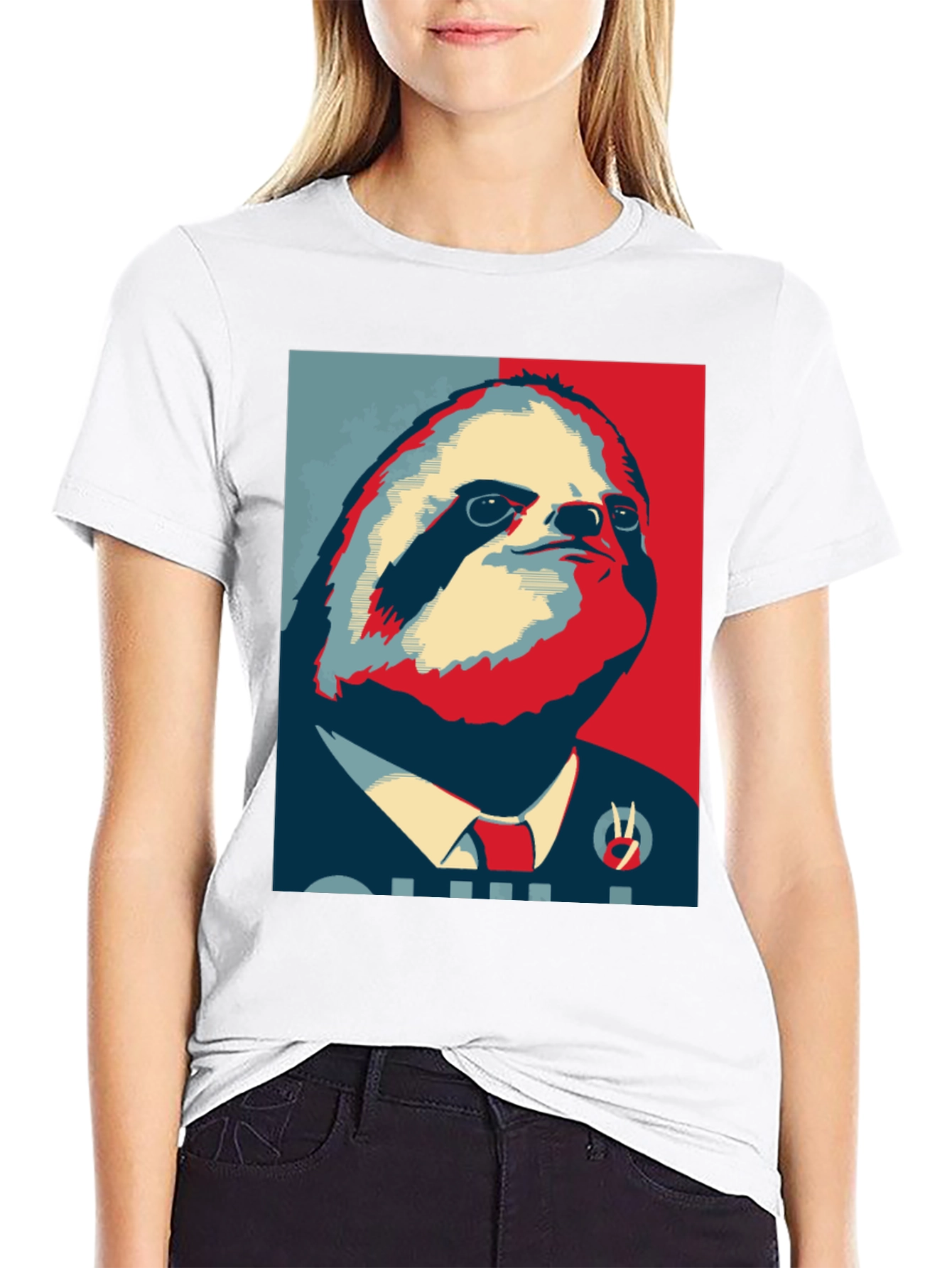 Black Sloth Hope T-Shirt - Funny Political Animal Tee view 9