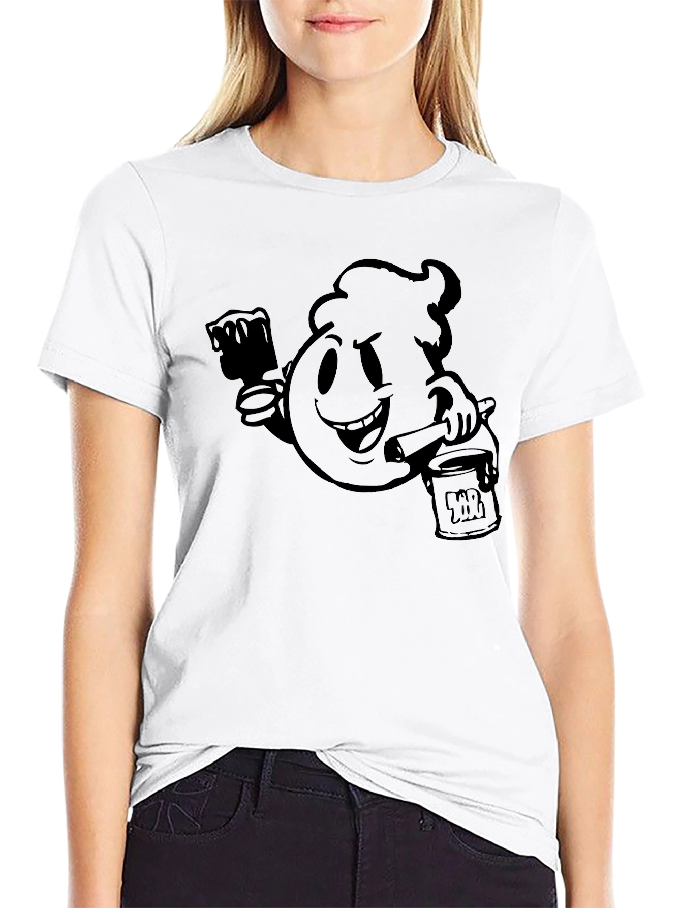 Black Men's Graphic T-Shirt - Painting Character view 9