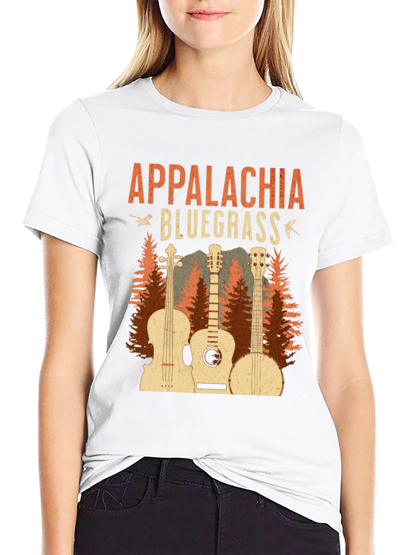 Black Appalachia Bluegrass Music Graphic Tee view 9