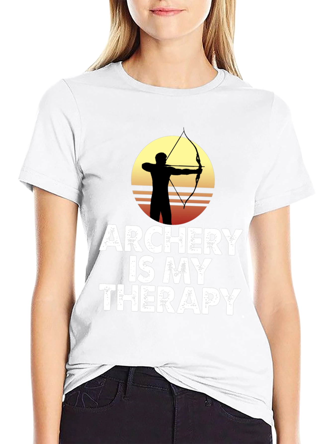 Black Archery is My Therapy Graphic T-Shirt view 9