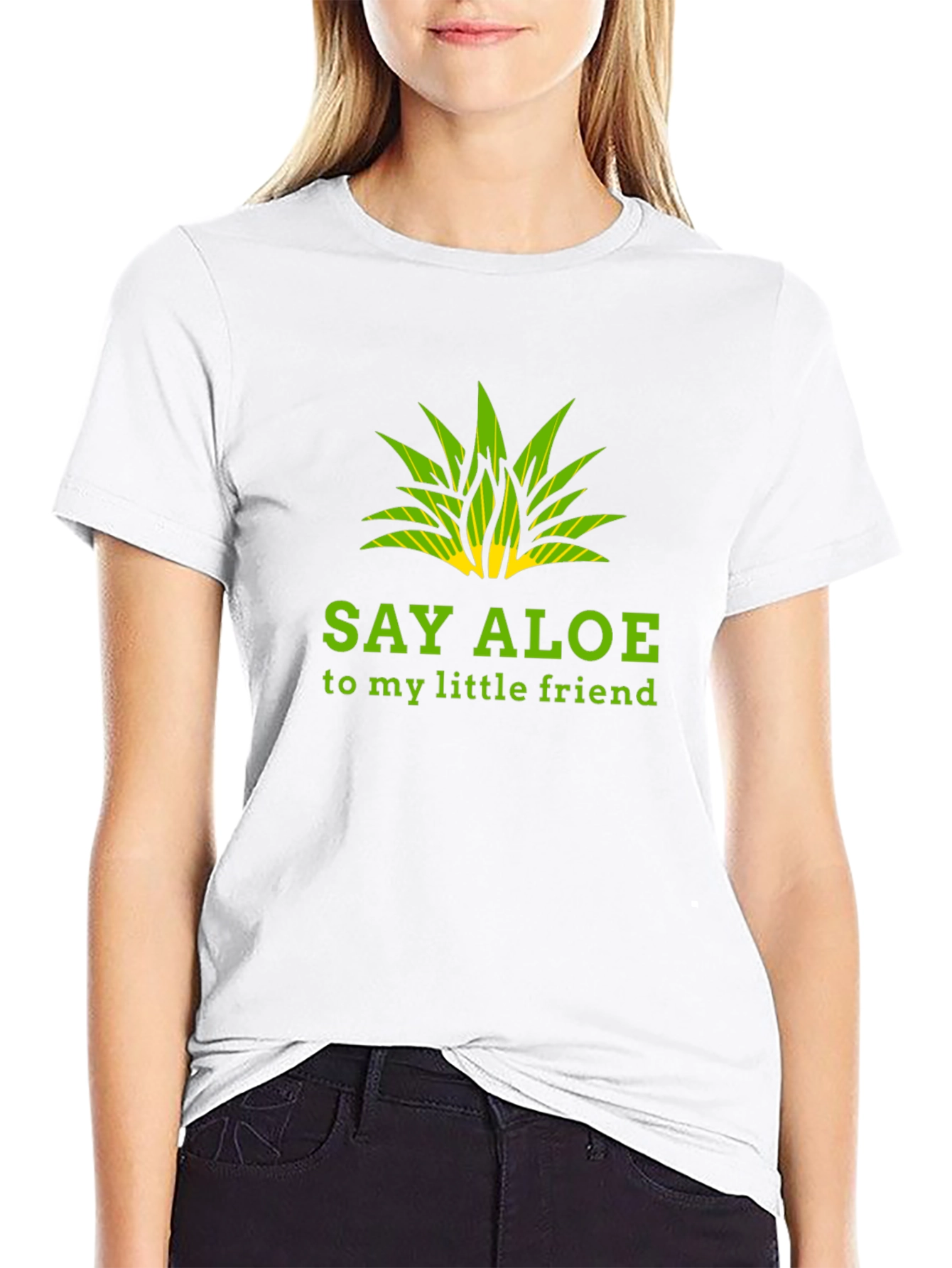 Black Say Aloe To My Little Friend Black Graphic Tee view 9