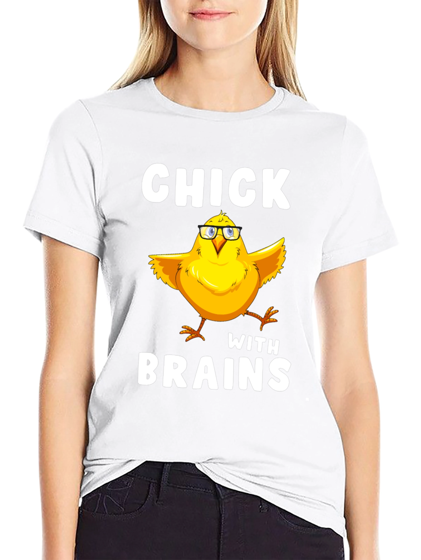 Black Chick With Brains T-Shirt Funny Bird Lover Tee view 9