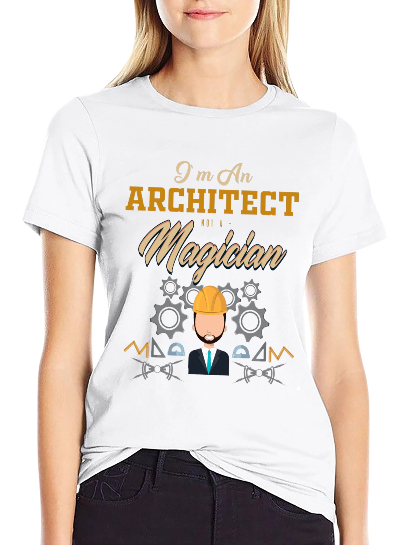 Black Architect Not a Magician Graphic Tee view 9