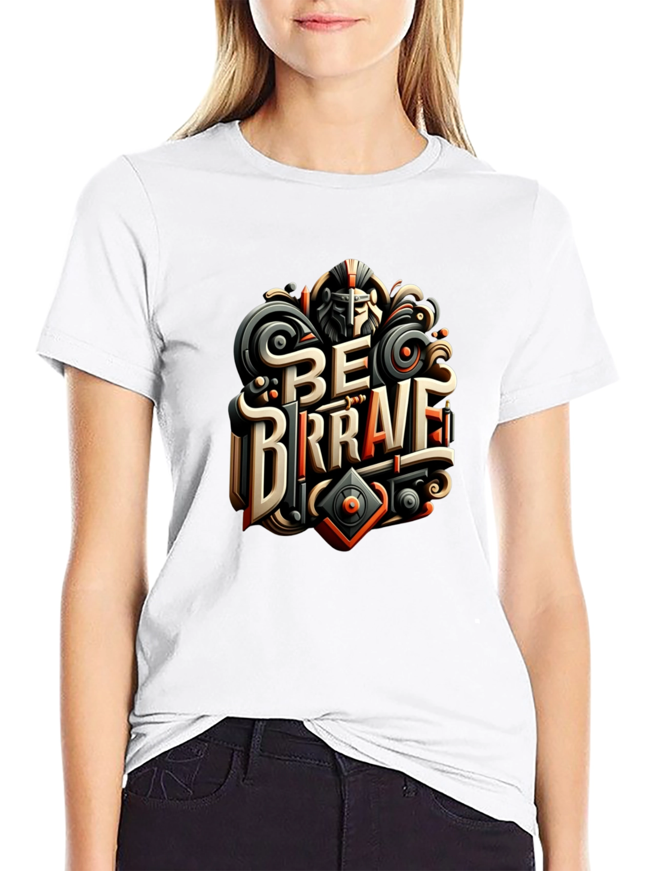 Black Be Brave Graphic Print T-Shirt view 9