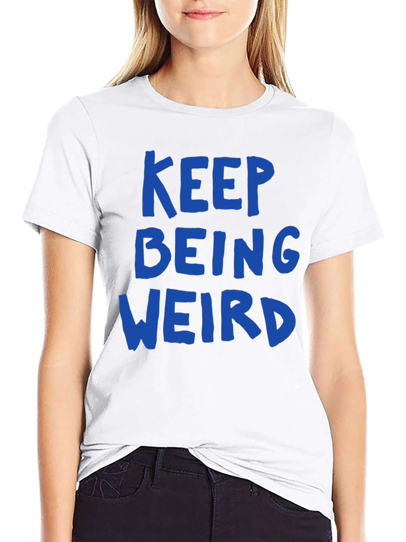 Black Keep Being Weird Graphic Tee - Unisex Casual T-Shirt view 9