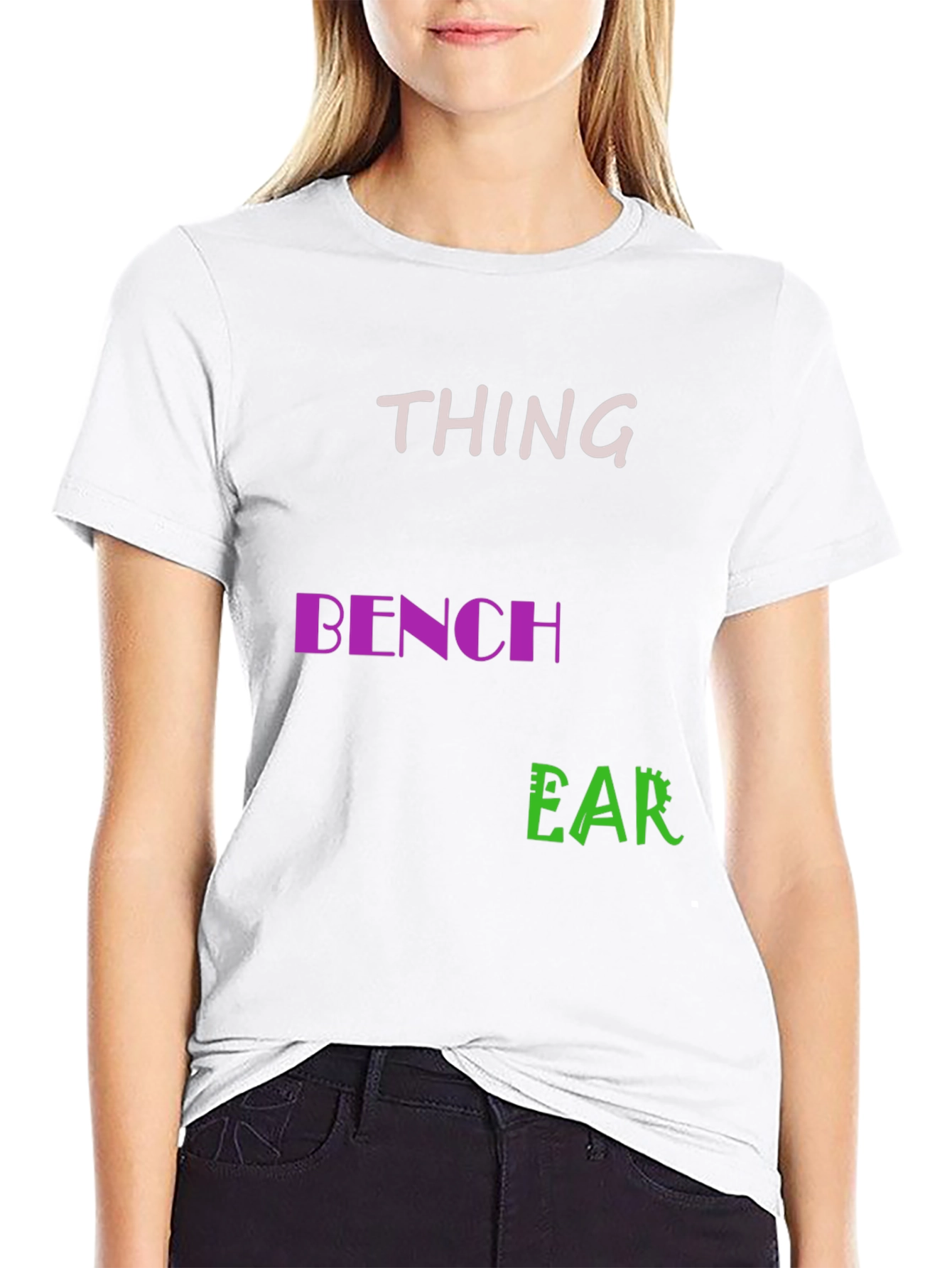 Black Thing Bench Ear Men's Black T-Shirt view 9