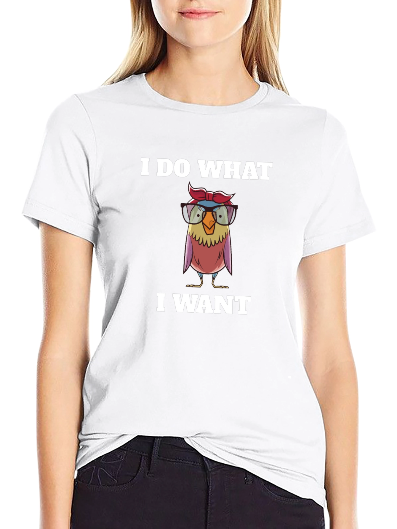 Black I Do What I Want T-Shirt - Funny Owl Design view 9