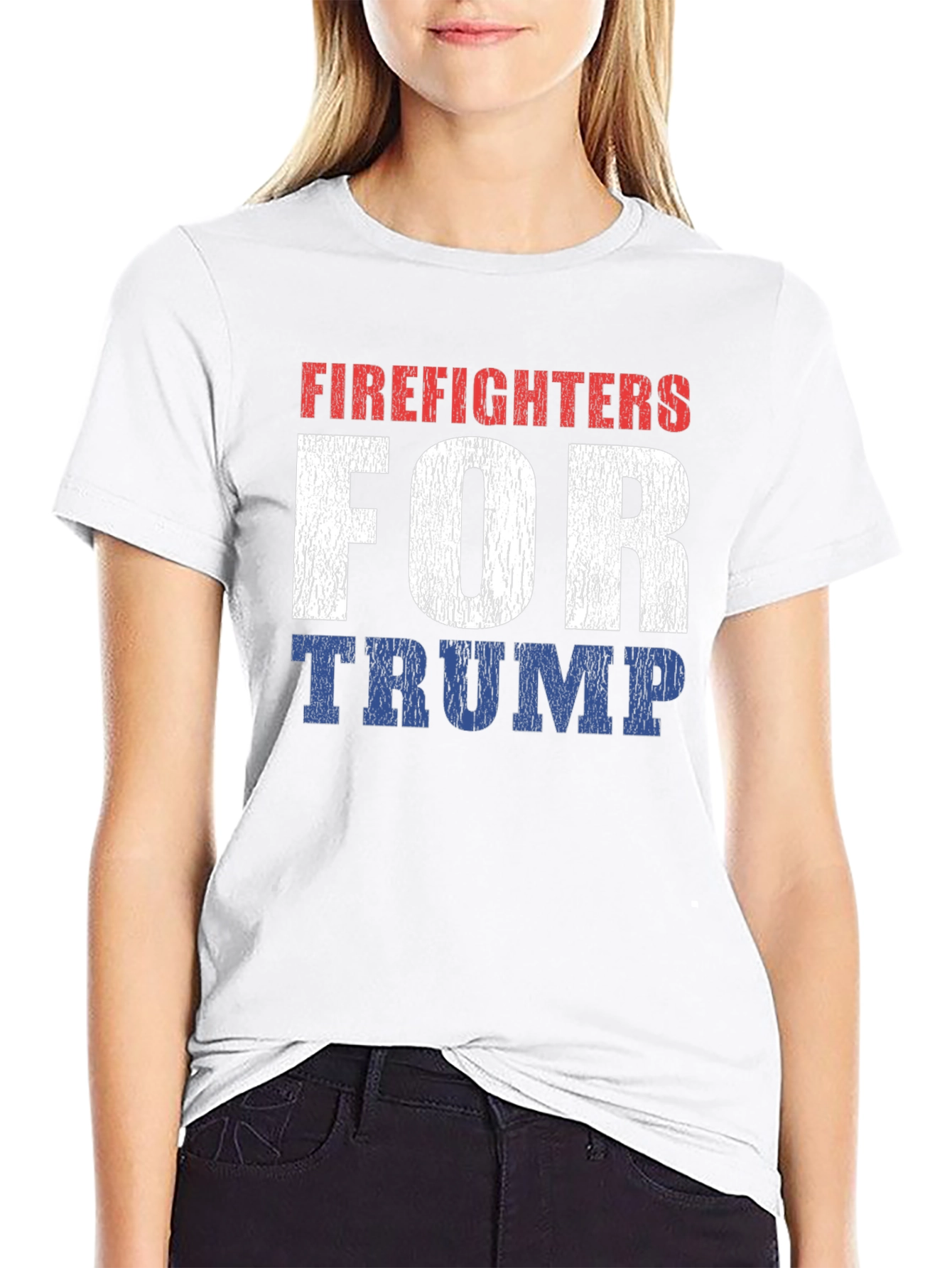 Black Firefighters for Trump Patriotic T-Shirt view 9