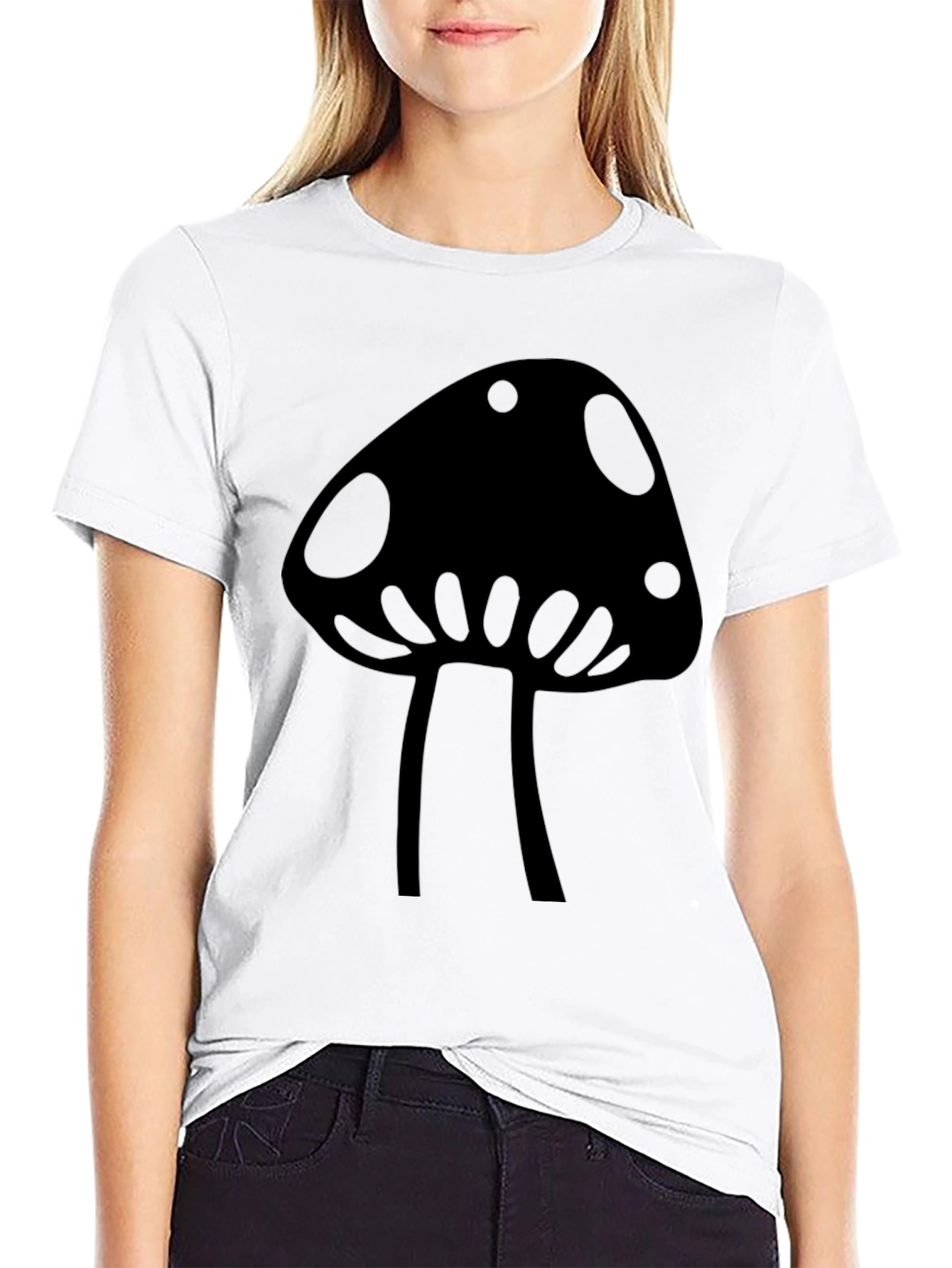 Black Mushroom Graphic Tee - Cool & Casual view 9