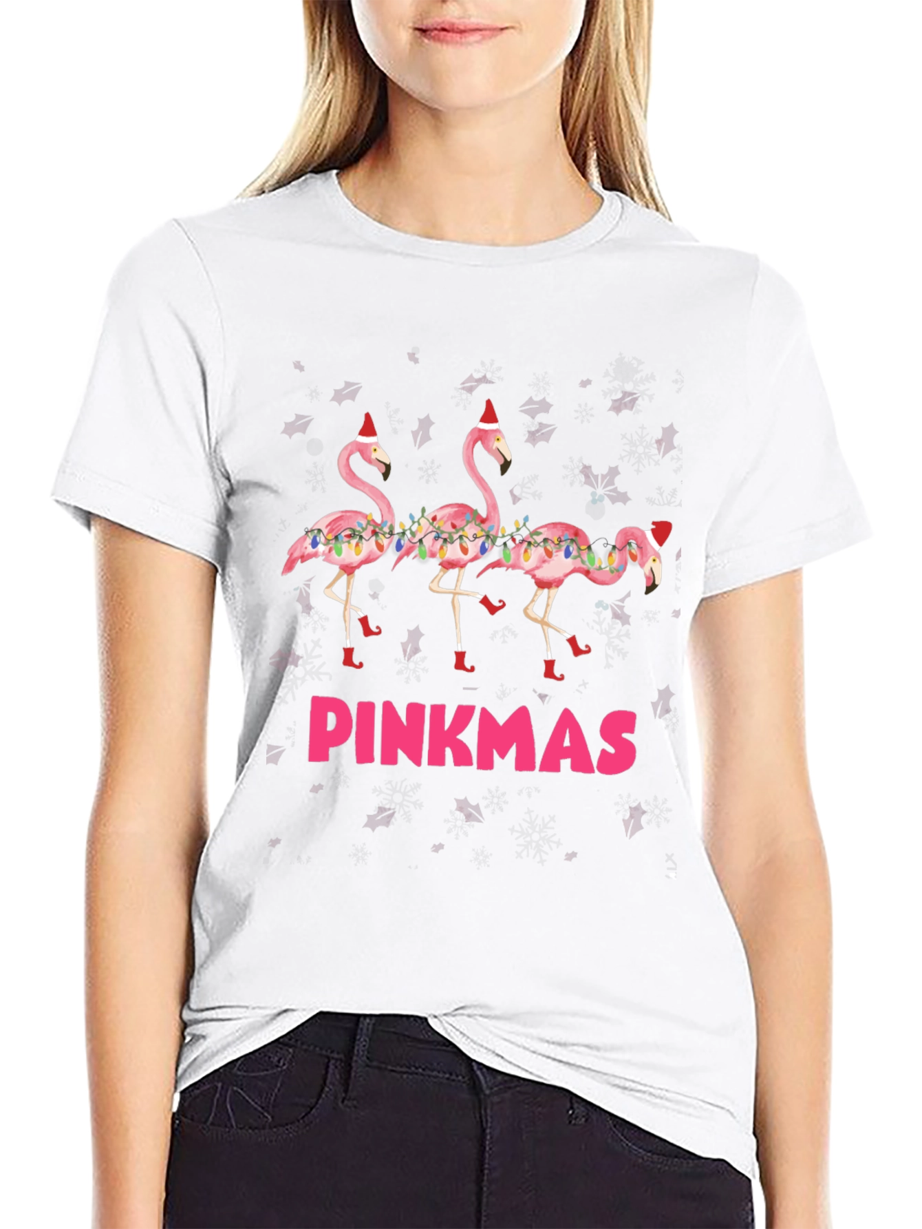 Black Pinkmas Flamingo T-Shirt view 9