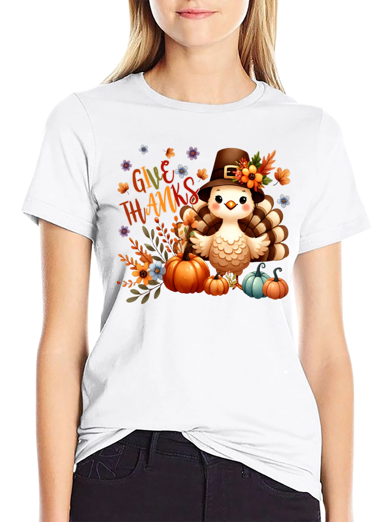 Black Give Thanks Turkey Tee view 9