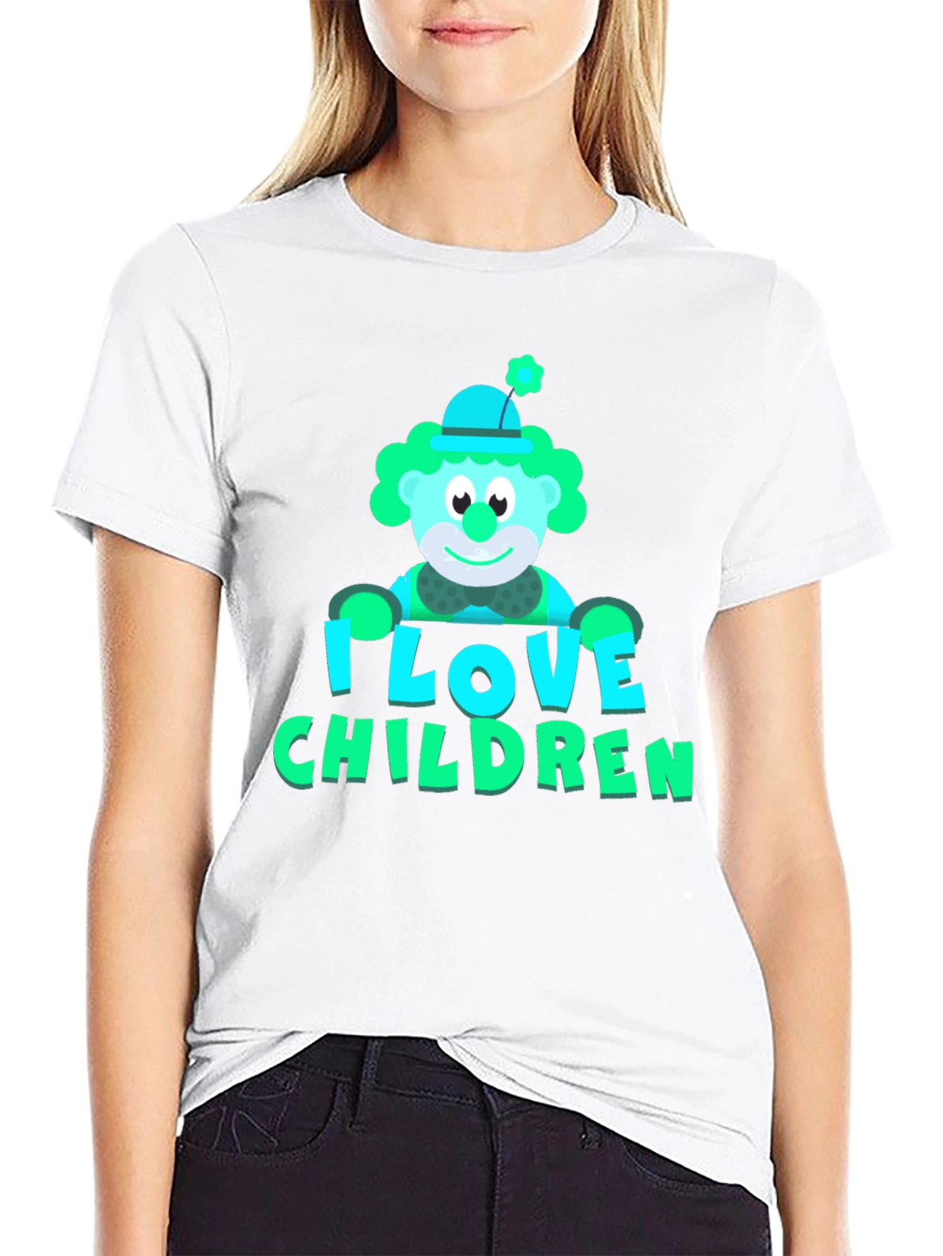 Black I Love Children Graphic T-Shirt view 9