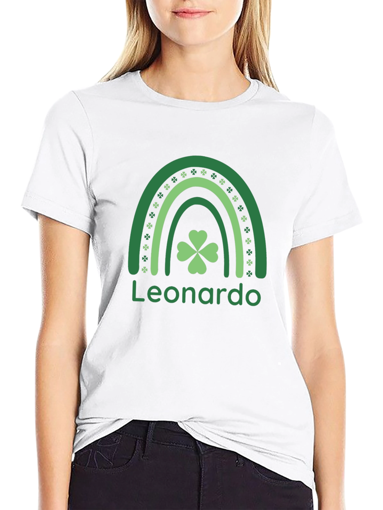 St. Patrick's Day Personalized Shamrock Rainbow T-Shirt - 9