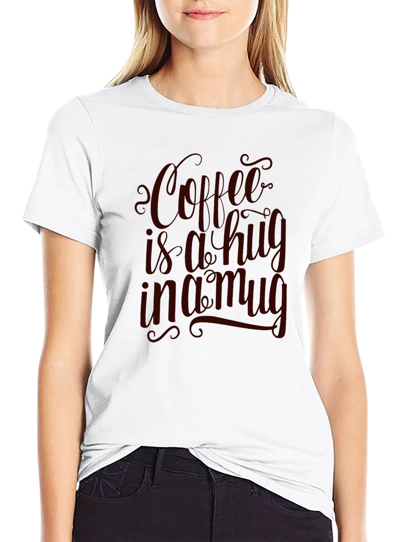 Black Coffee is a Hug in a Mug Graphic Tee view 9