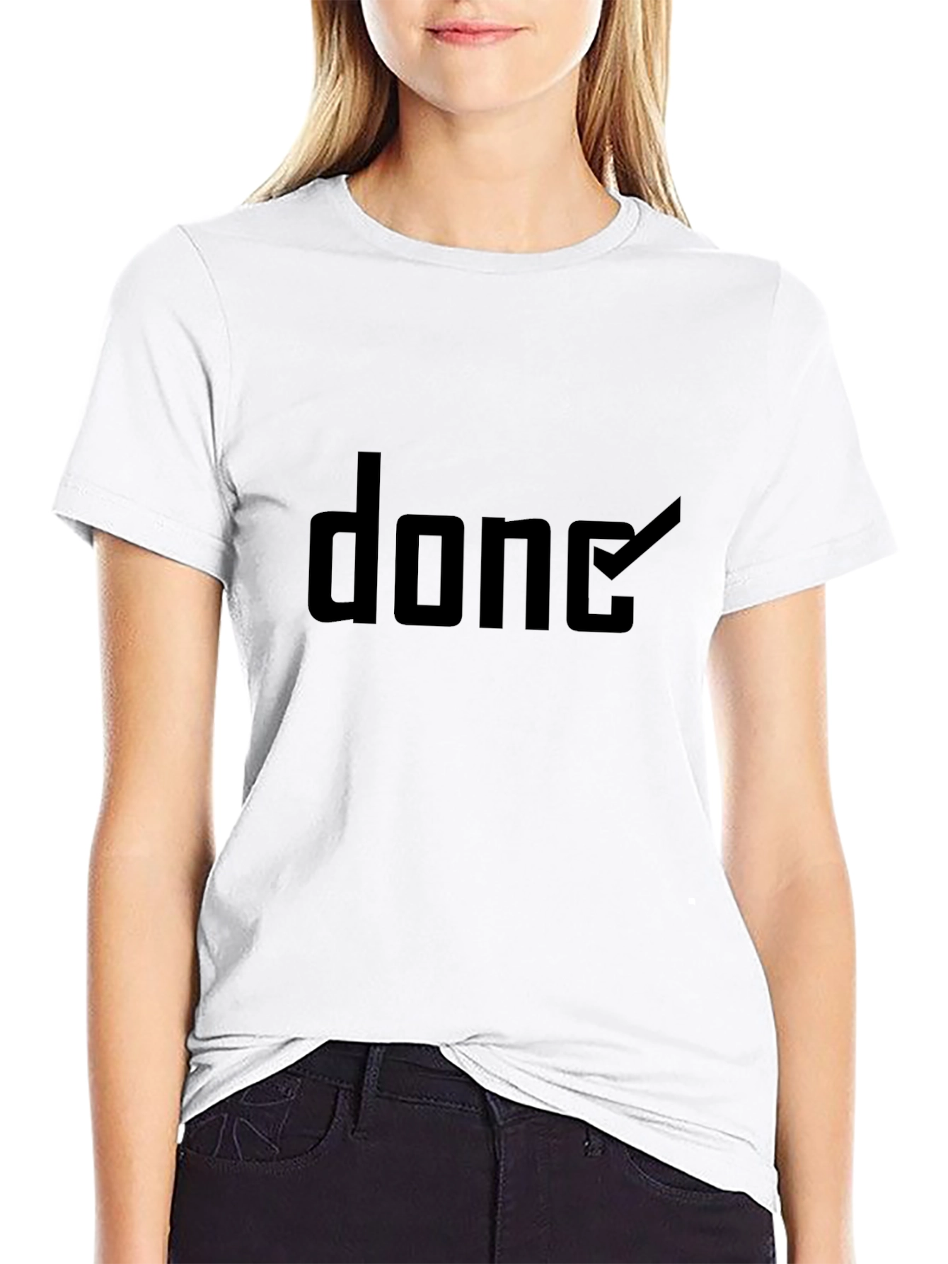 Black Black 'Done' Graphic Tee - Soft Cotton Blend view 9
