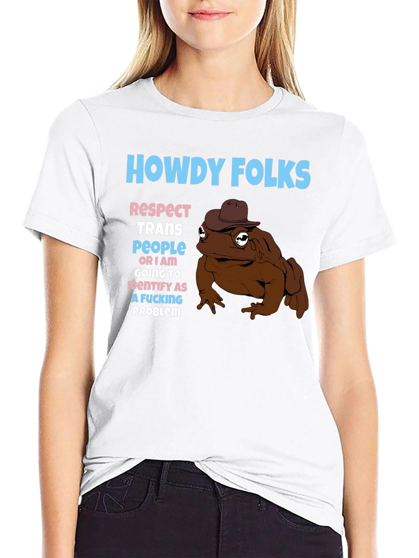 Black Howdy Folks Frog Graphic Tee view 9