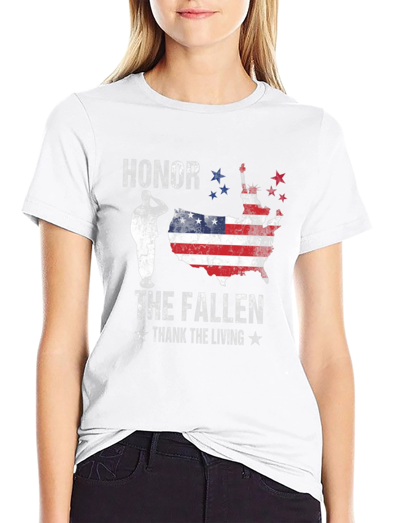 Honor The Fallen Men's Black Graphic Tee - 9