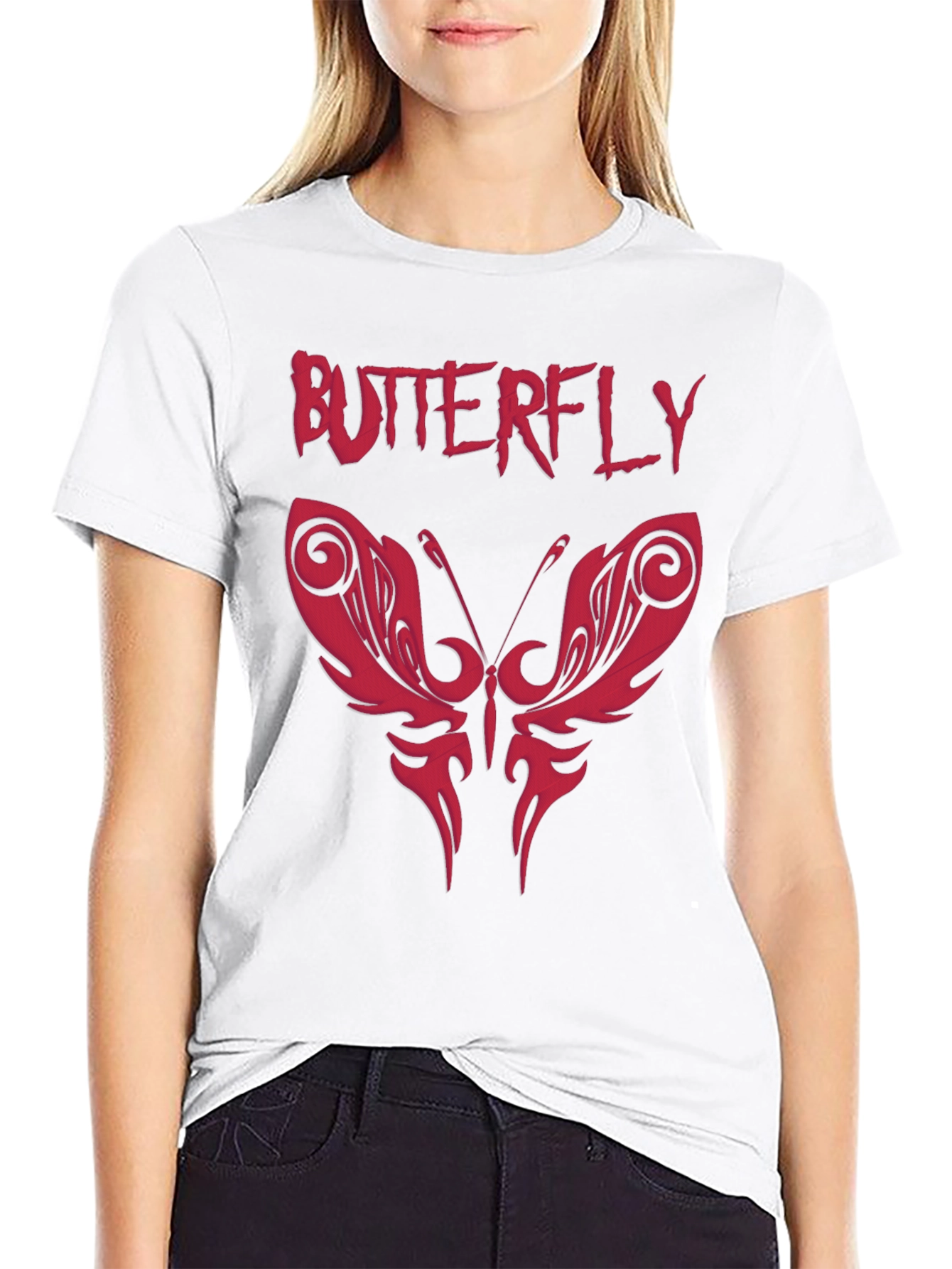 Black Butterfly Graphic Print Tee - Edgy Style view 9