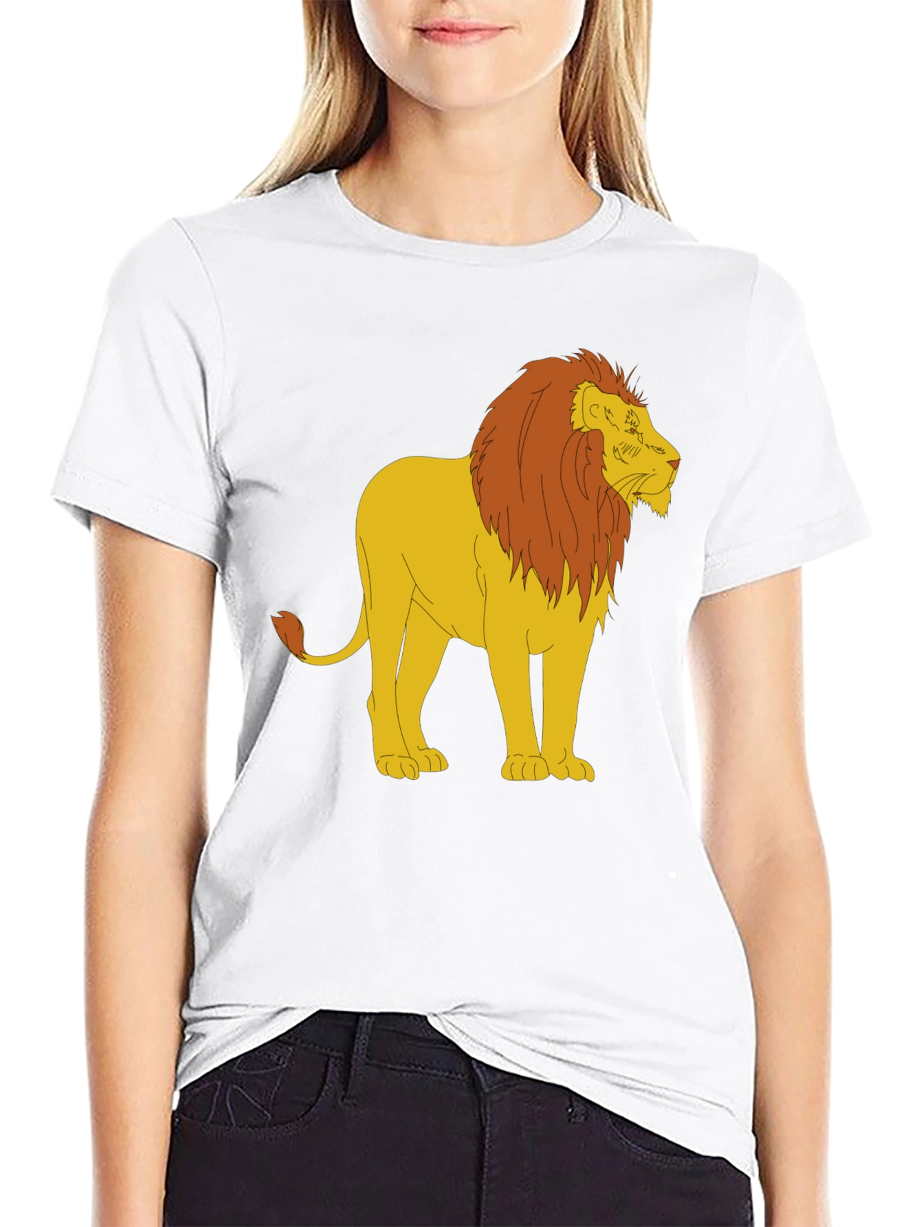 Black Lion Graphic Tee - Black Cotton Blend T-Shirt view 9
