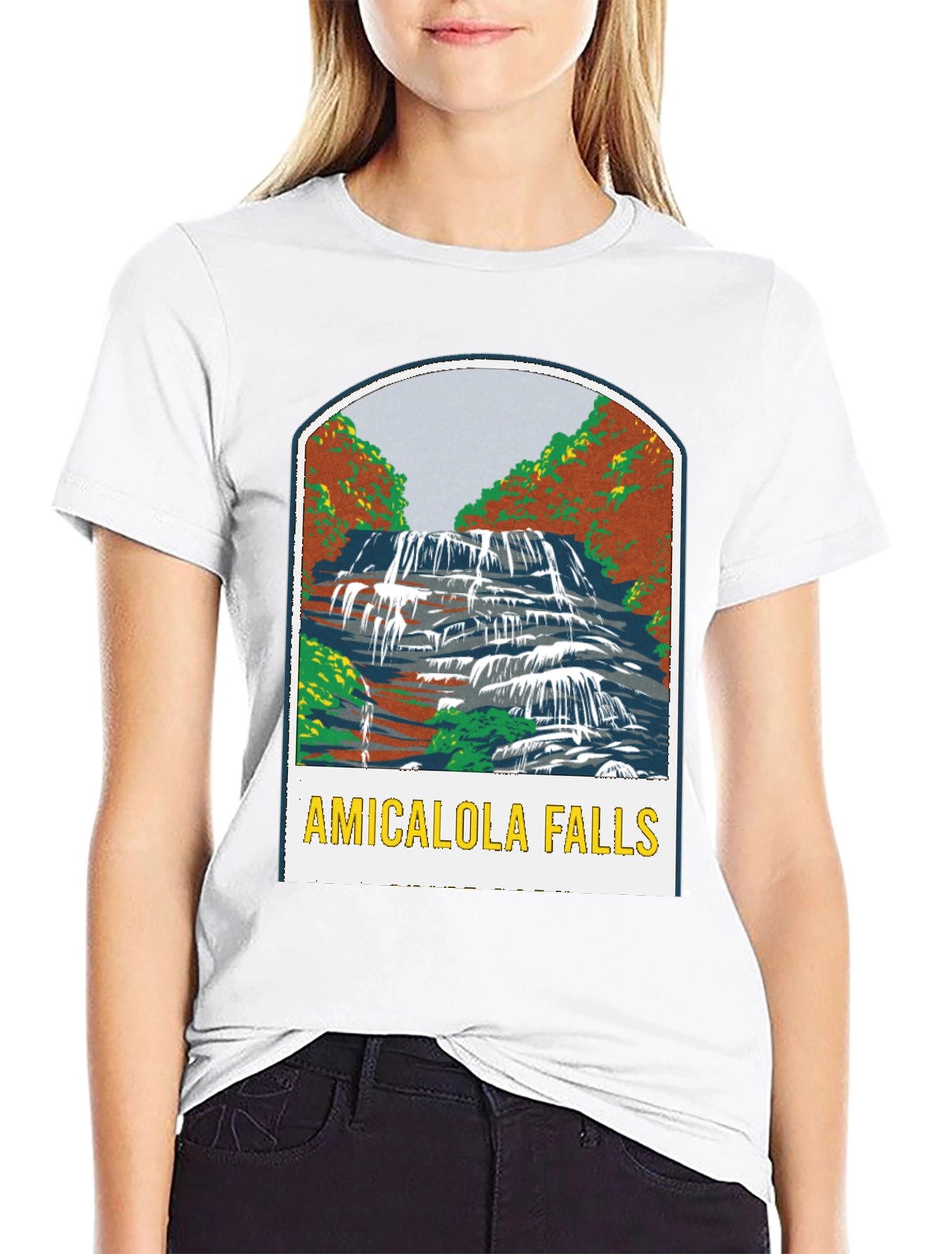 Black Amicalola Falls Black T-Shirt view 9
