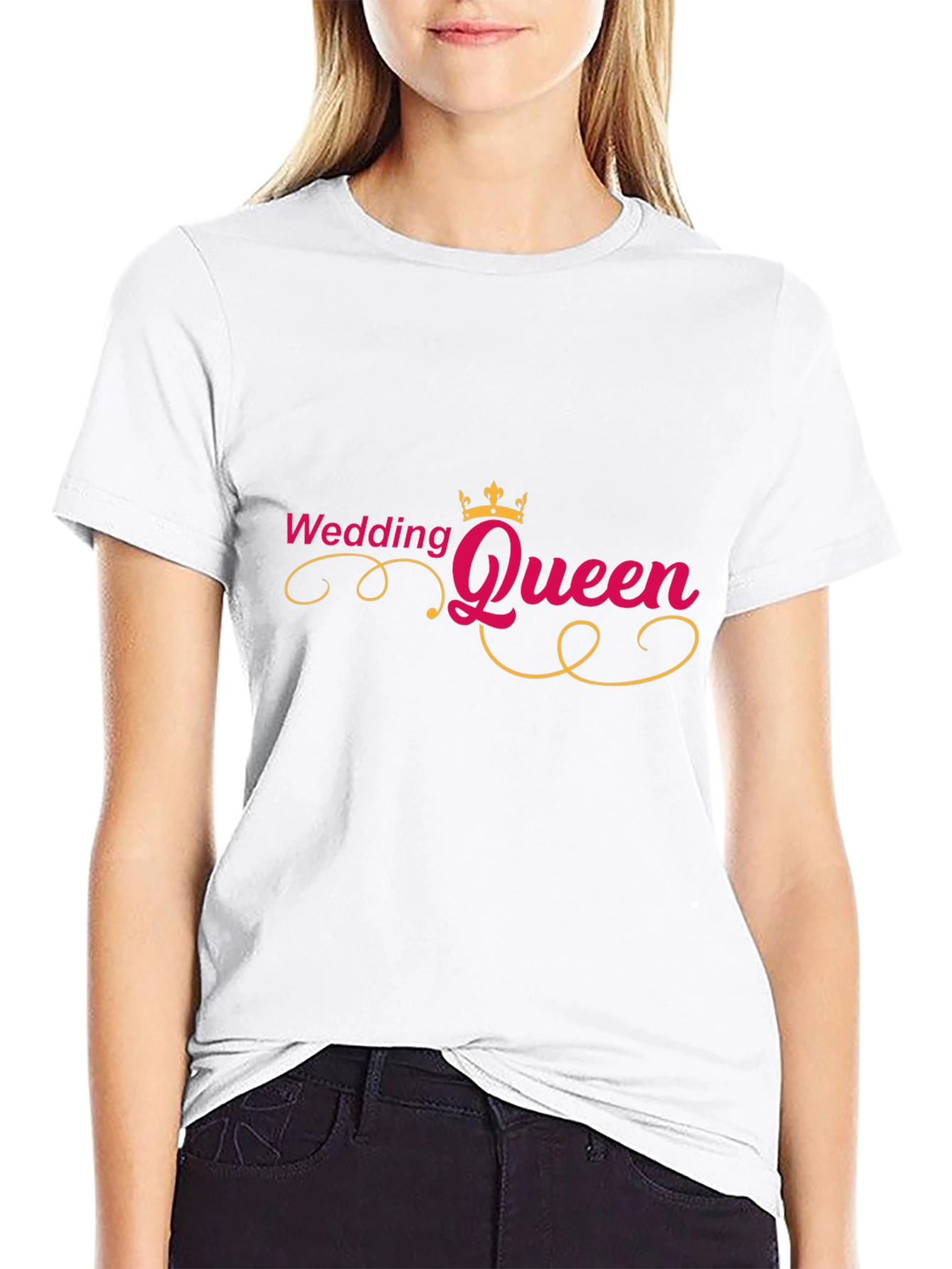 Black Wedding Queen T-Shirt - Bride Celebration Tee view 9