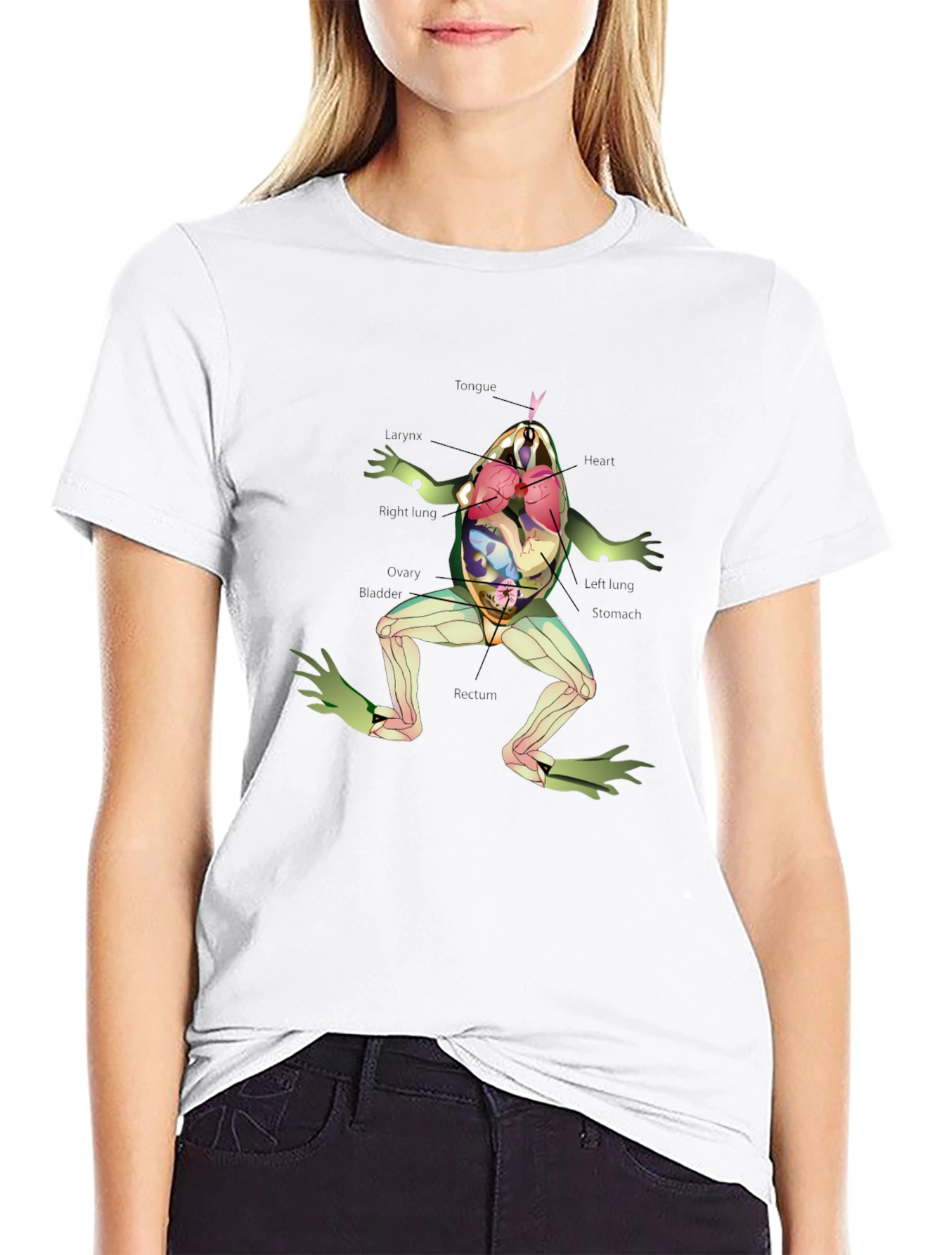 Black Anatomy Frog T-Shirt view 9
