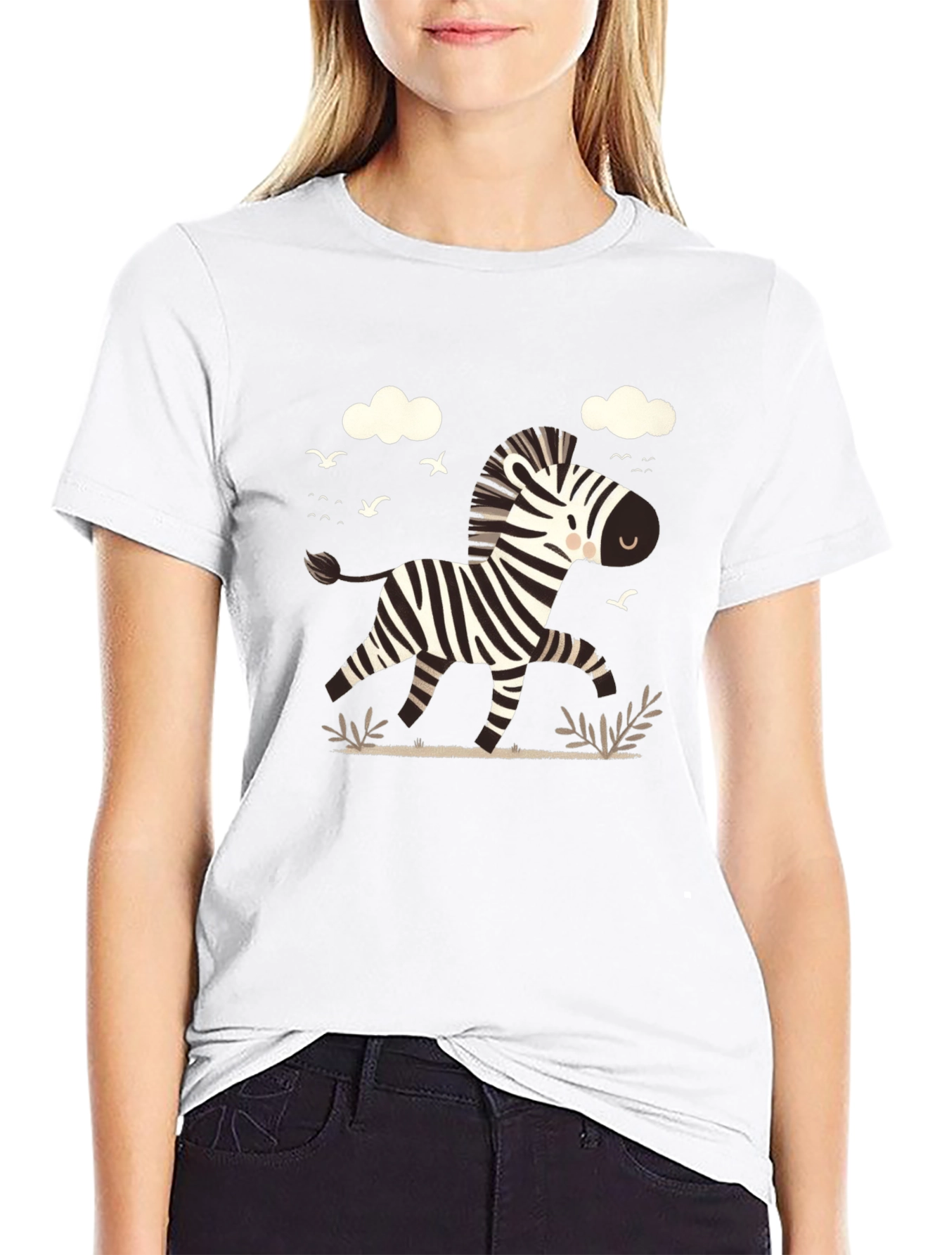 Black Zebra Graphic Tee - Black Cotton Blend view 9