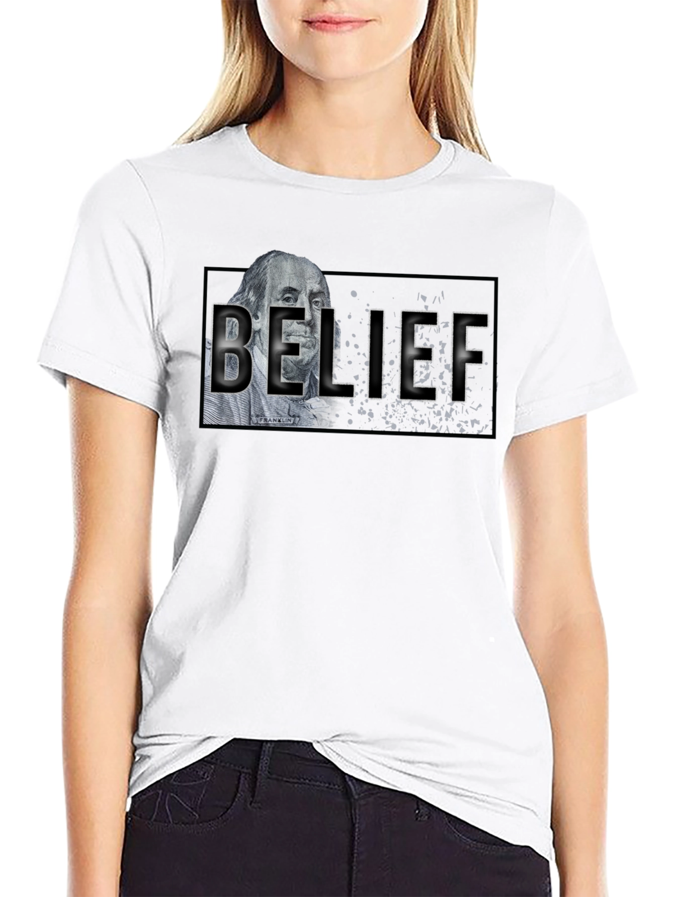 Black Belief Graphic T-Shirt - Black Crew Neck view 9