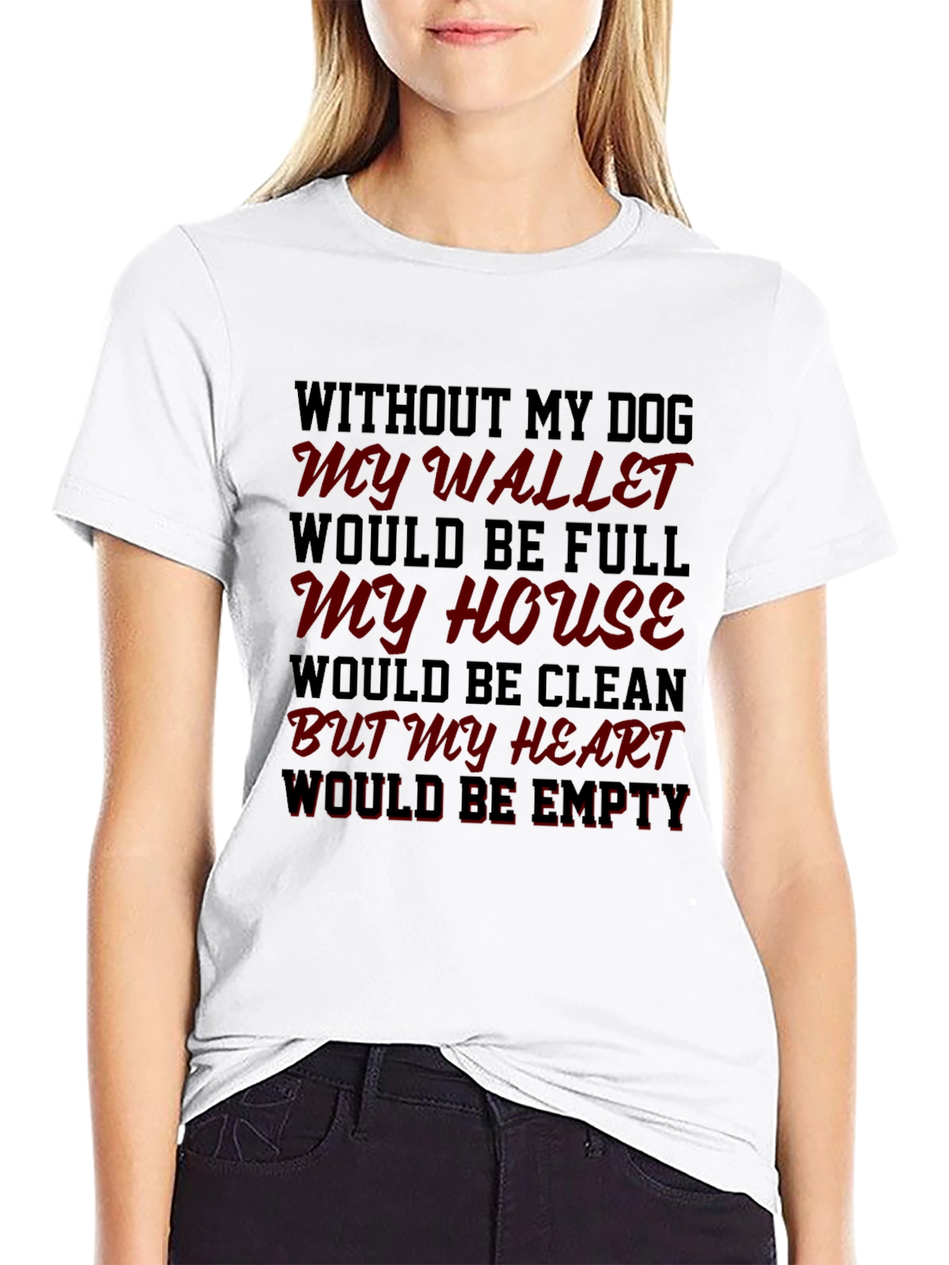 Black Dog Lover's T-Shirt: Empty Heart Design view 9