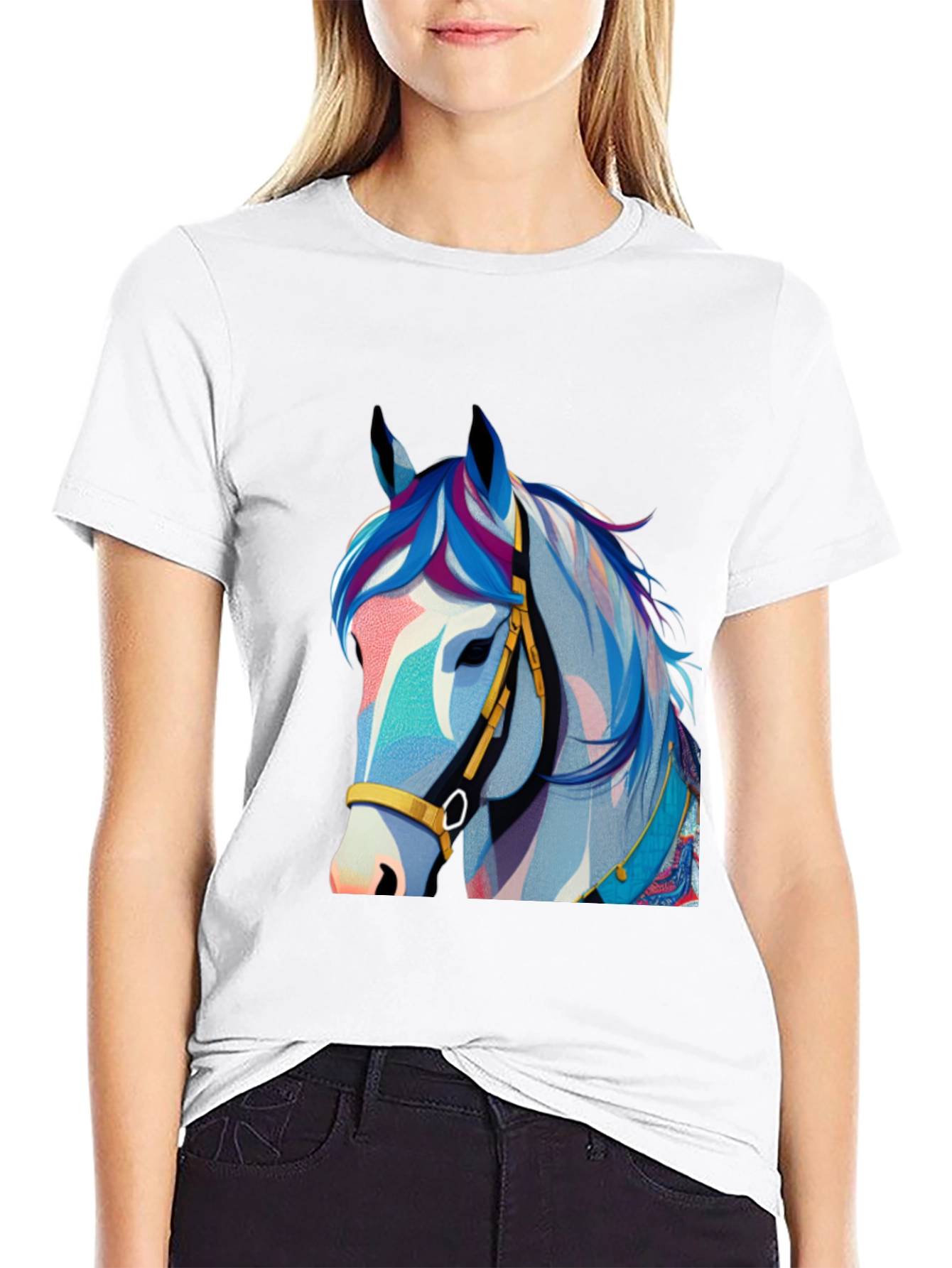 Horse Graphic Tee - Stylish Men's Black T-Shirt - 9