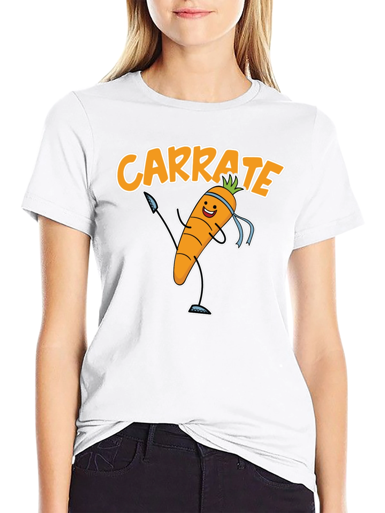Black Carrate T-Shirt - Funny Carrot Karate Tee view 9