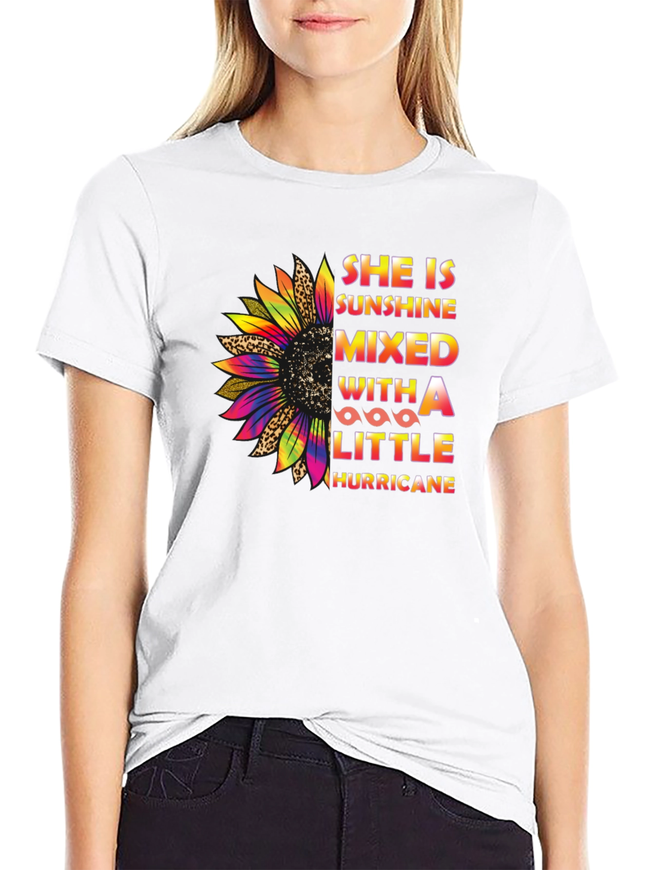 Black Sunflower Mixed With a Little Hurricane T-Shirt view 9