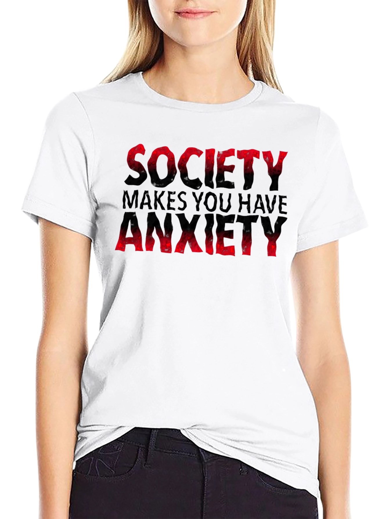 Black Society Makes You Have Anxiety T-Shirt view 9