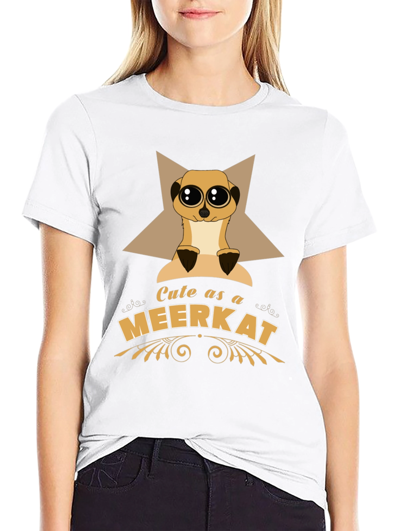 Black Cute as a Meerkat T-Shirt view 9