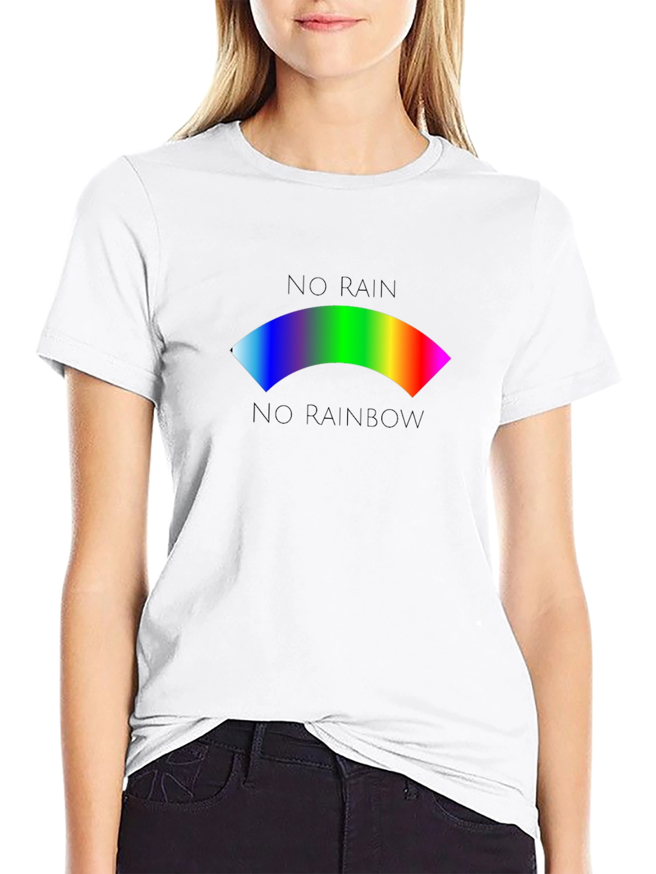 Black No Rain No Rainbow Graphic T-Shirt view 9