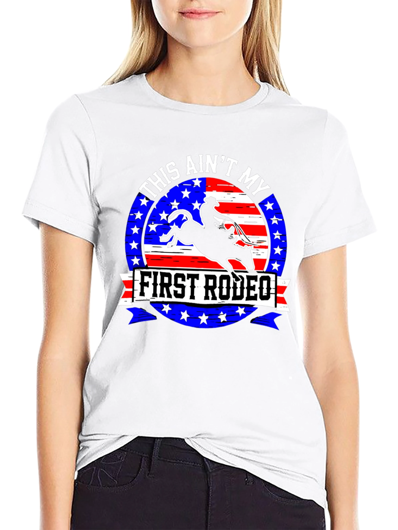 Black First Rodeo Graphic Tee - Cowboy Bull Riding Design view 9