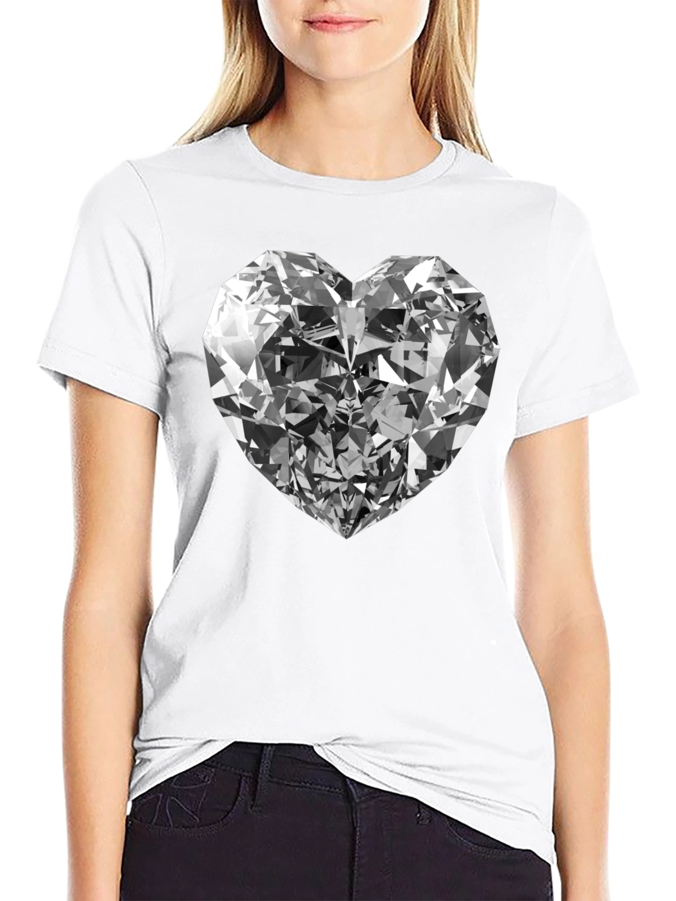 Black Diamond Heart Graphic Tee - Black view 9