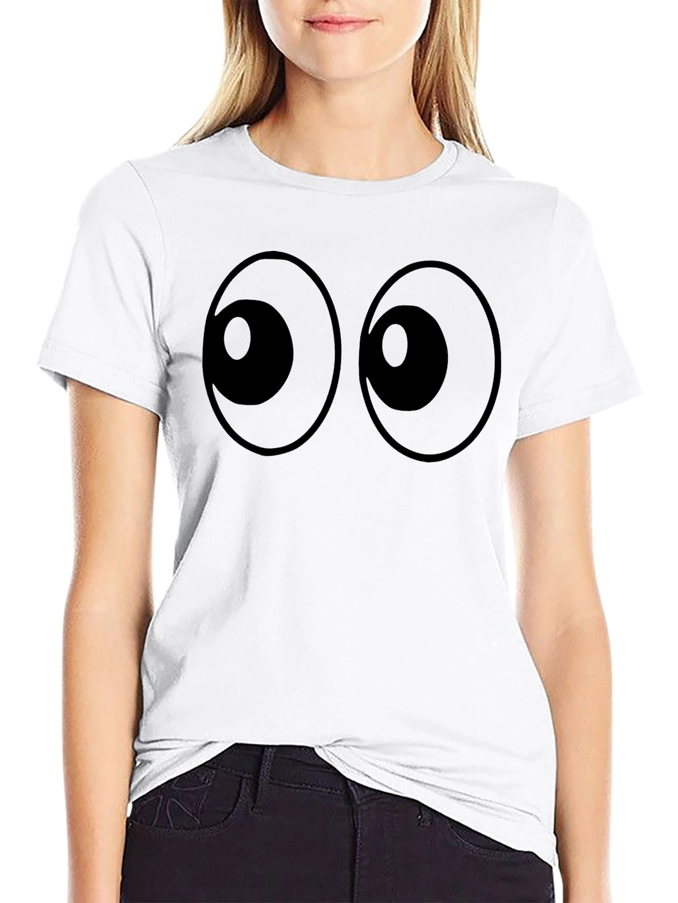 Black Googly Eyes Black T-Shirt view 9