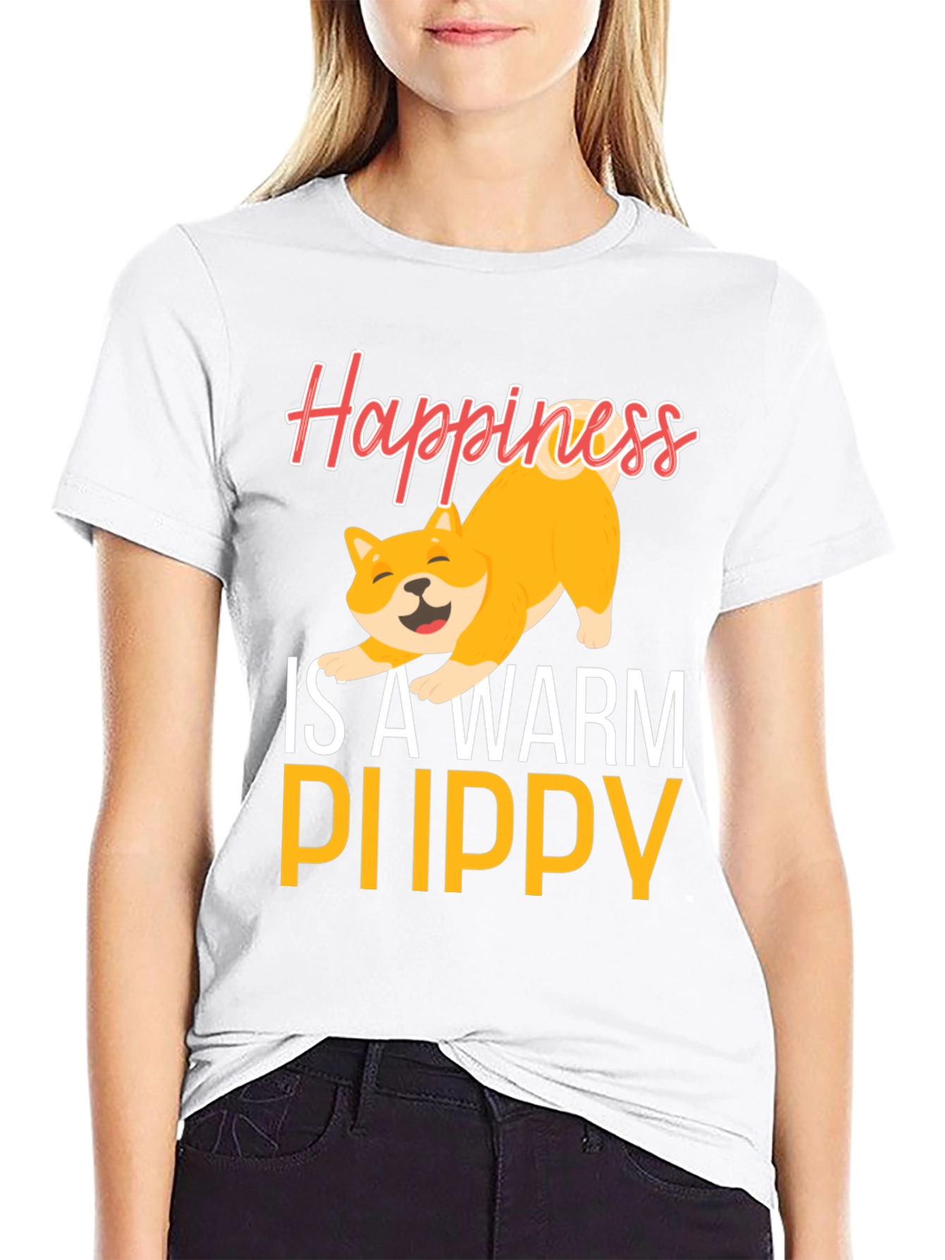 Black Happiness is a Warm Puppy Graphic Tee view 9