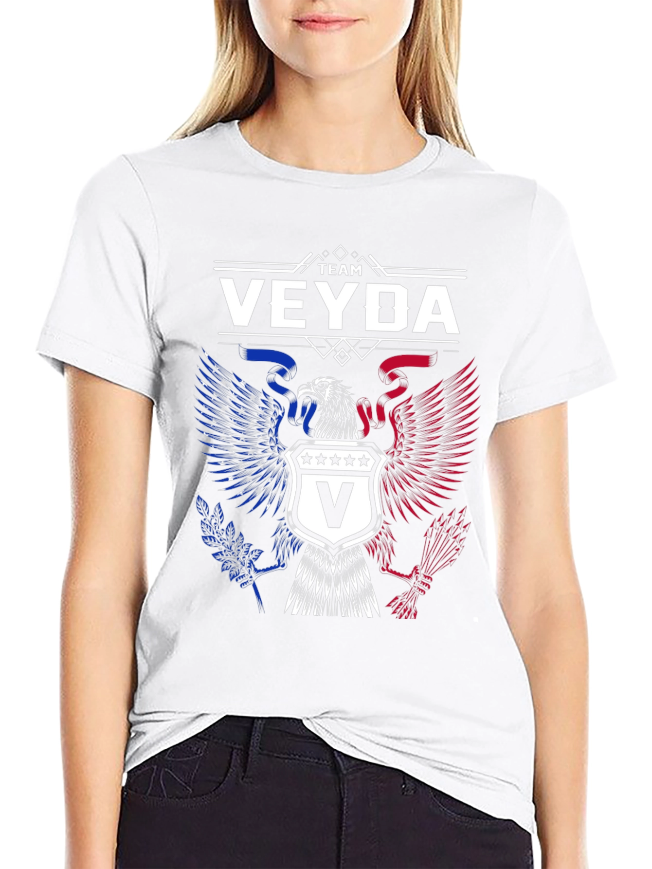 Black Team Veyda Patriotic Eagle Graphic T-Shirt view 9