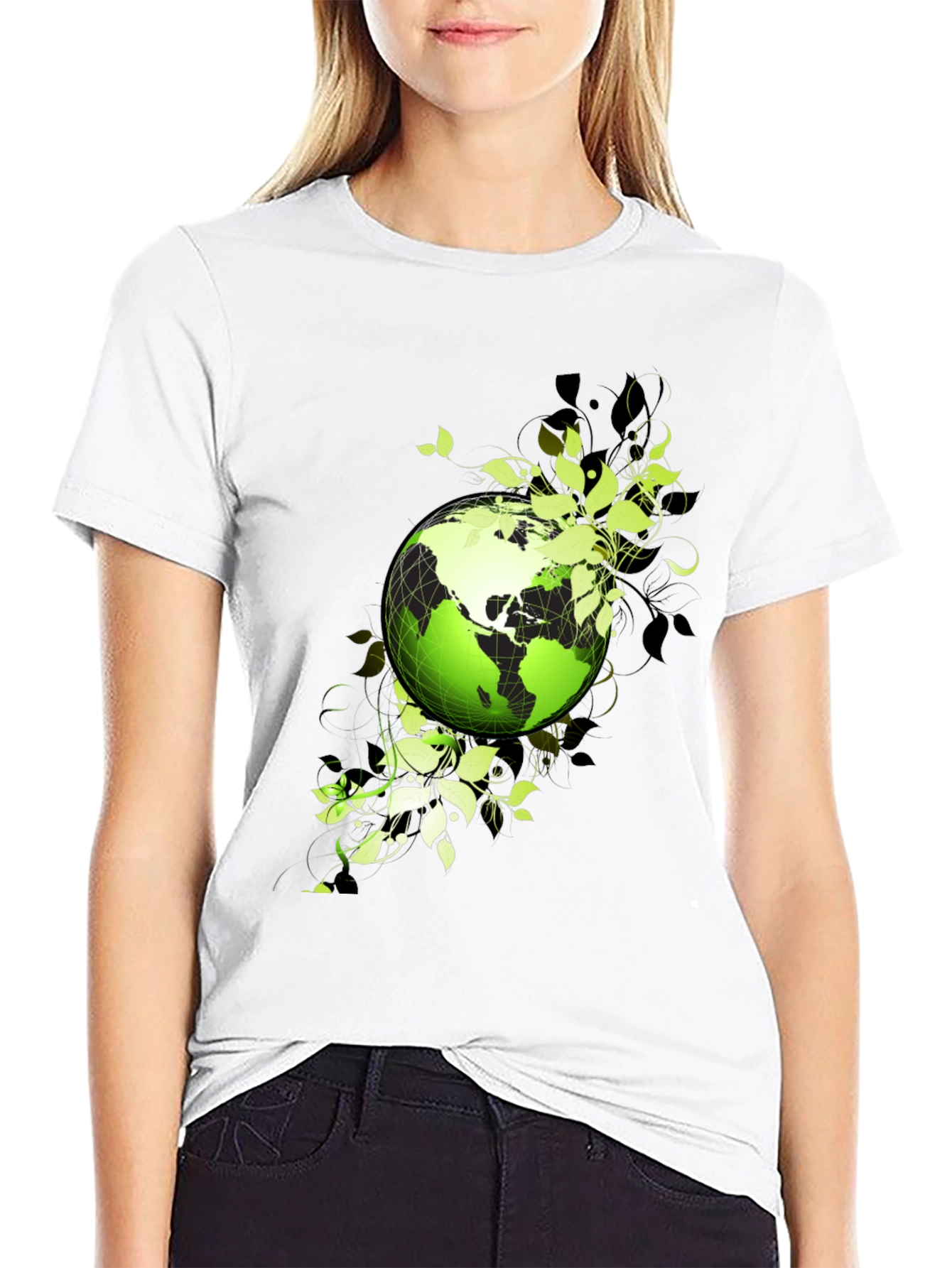Black Eco Earth Graphic T-Shirt - Black view 9