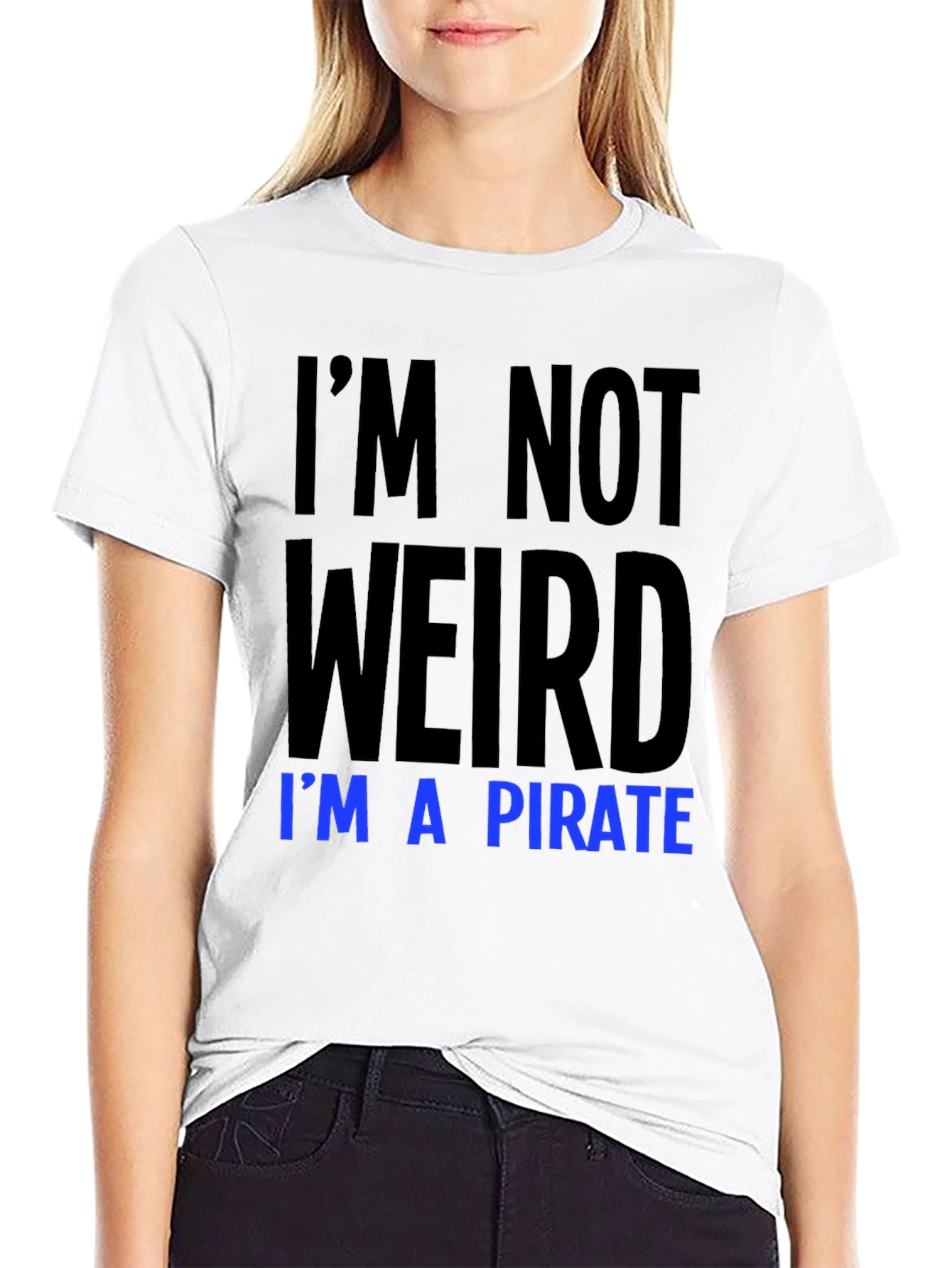 Black I'm Not Weird, I'm a Pirate T-Shirt view 9