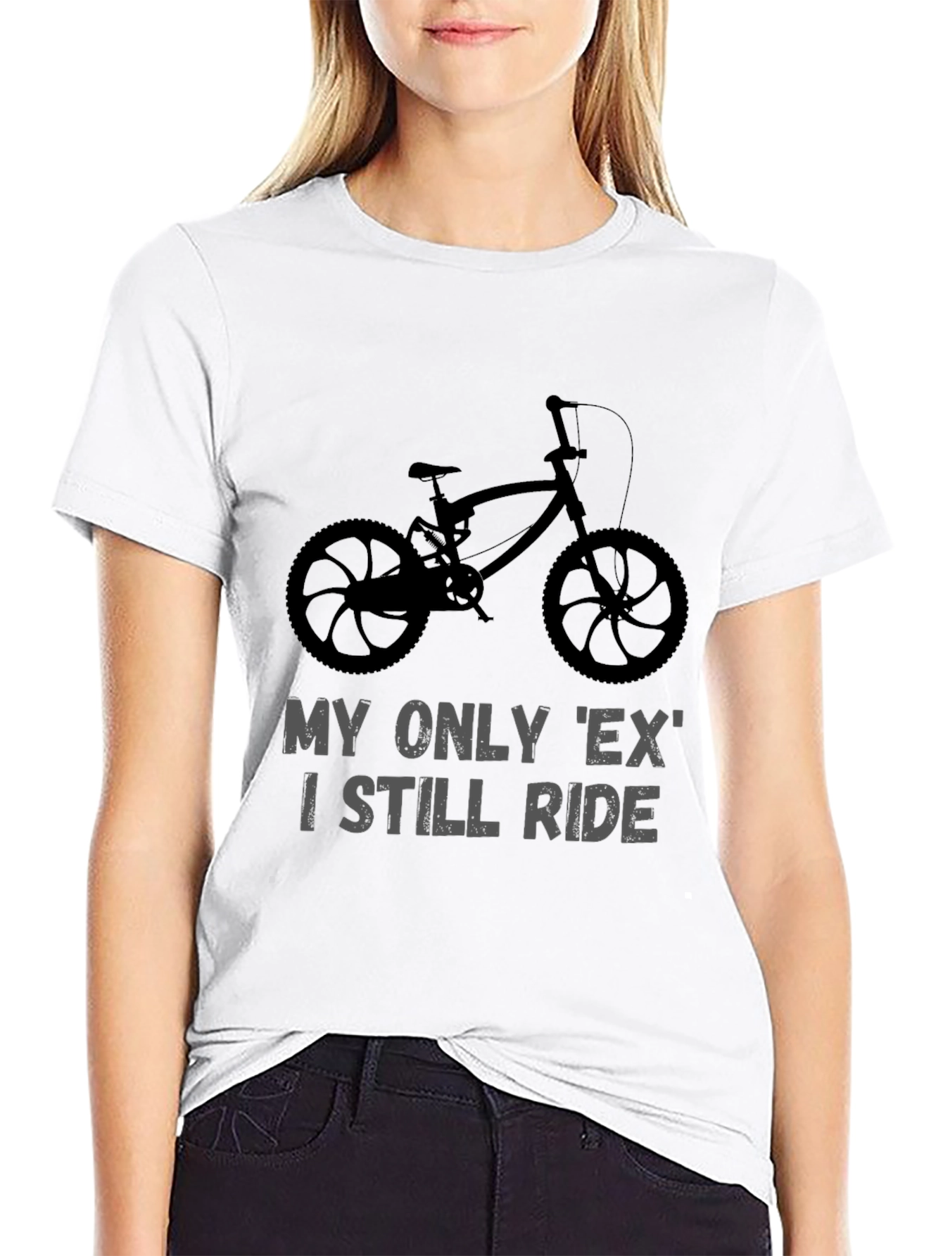 Black My Only Ex I Still Ride Bike T-Shirt view 9