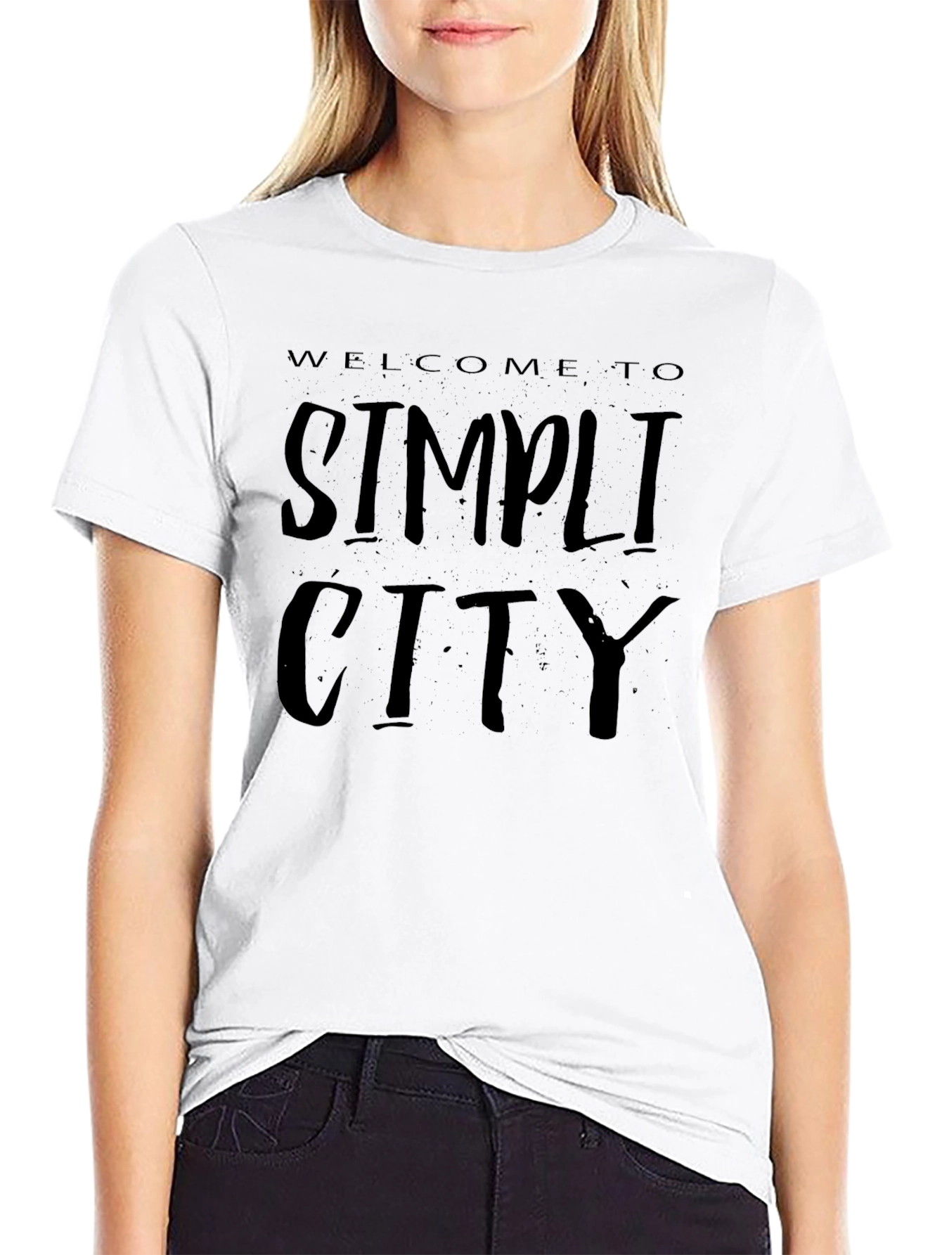 Black Simplicity City Graphic Print Tee view 9