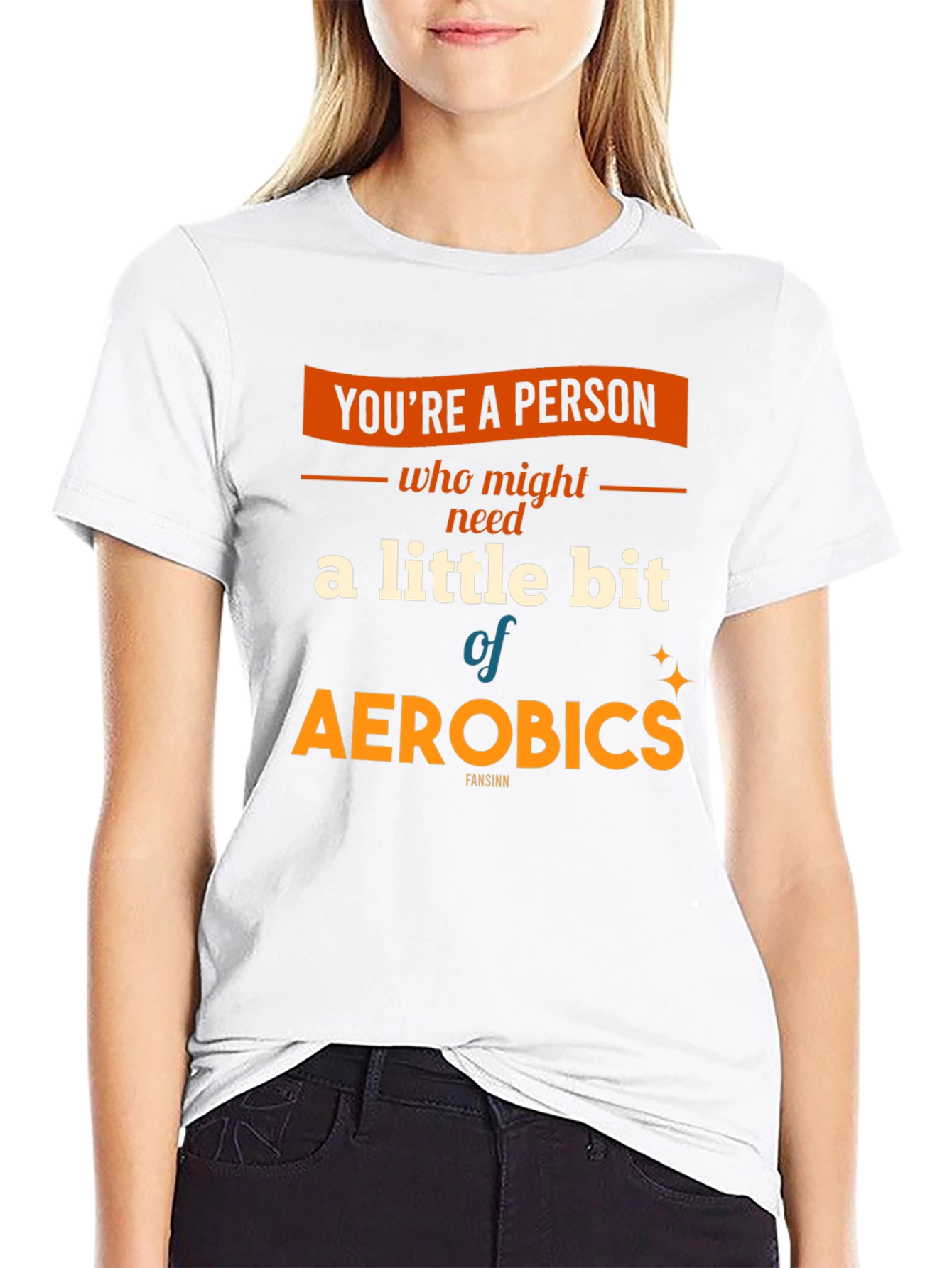Black Aerobics T-Shirt: A Little Bit of Exercise Fun! view 9
