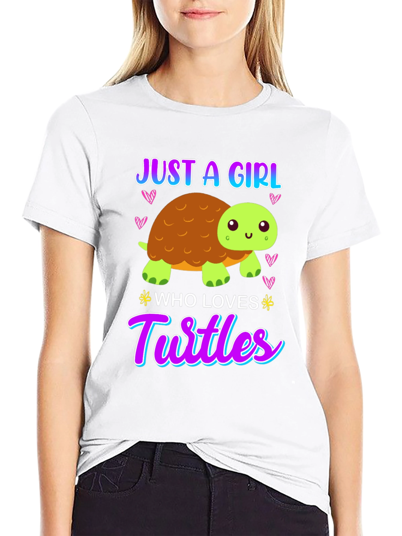 Black Girl Who Loves Turtles T-Shirt - Cute Cartoon view 9