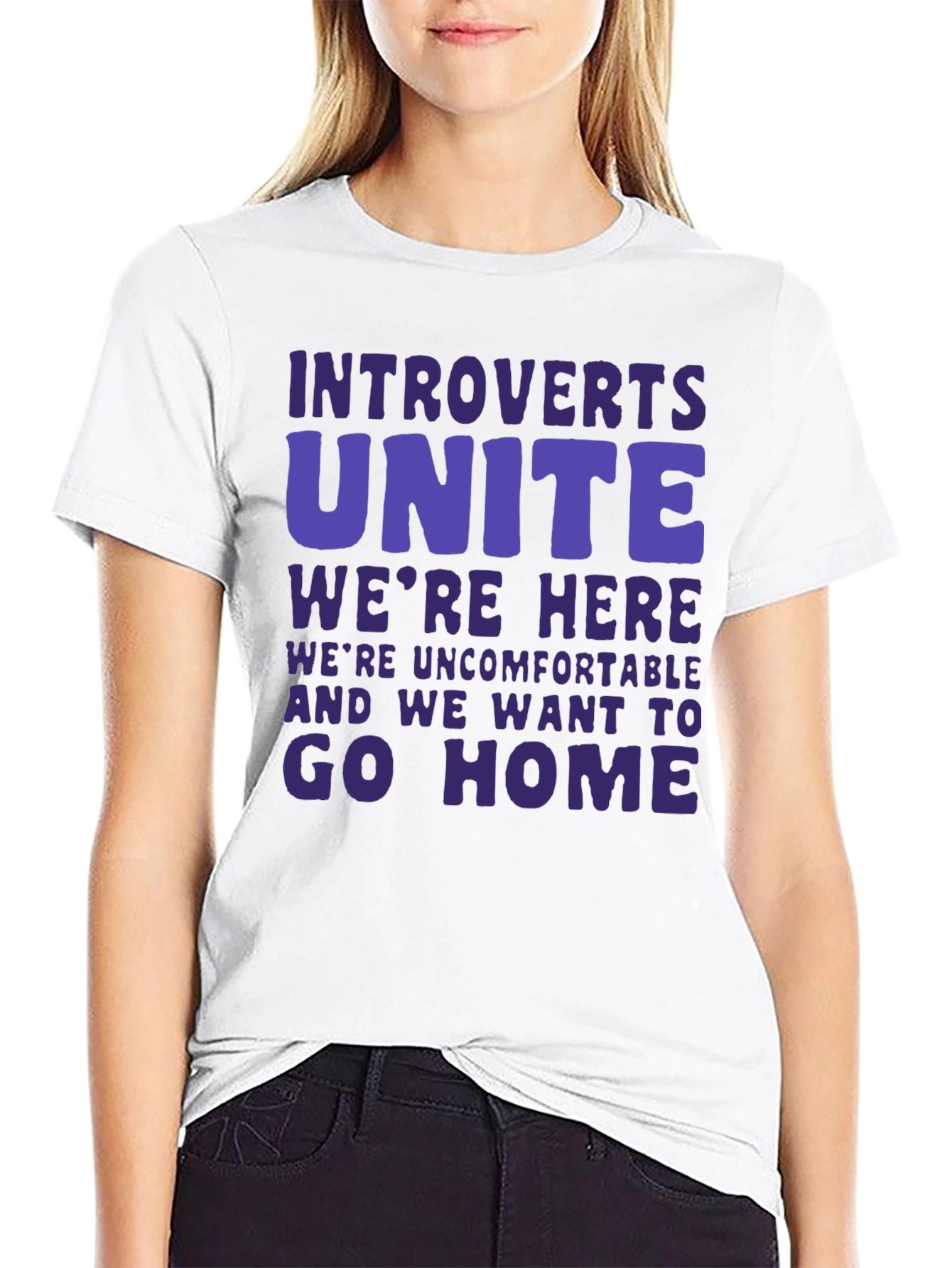 Black Introvert Unite Funny Graphic T-Shirt view 9