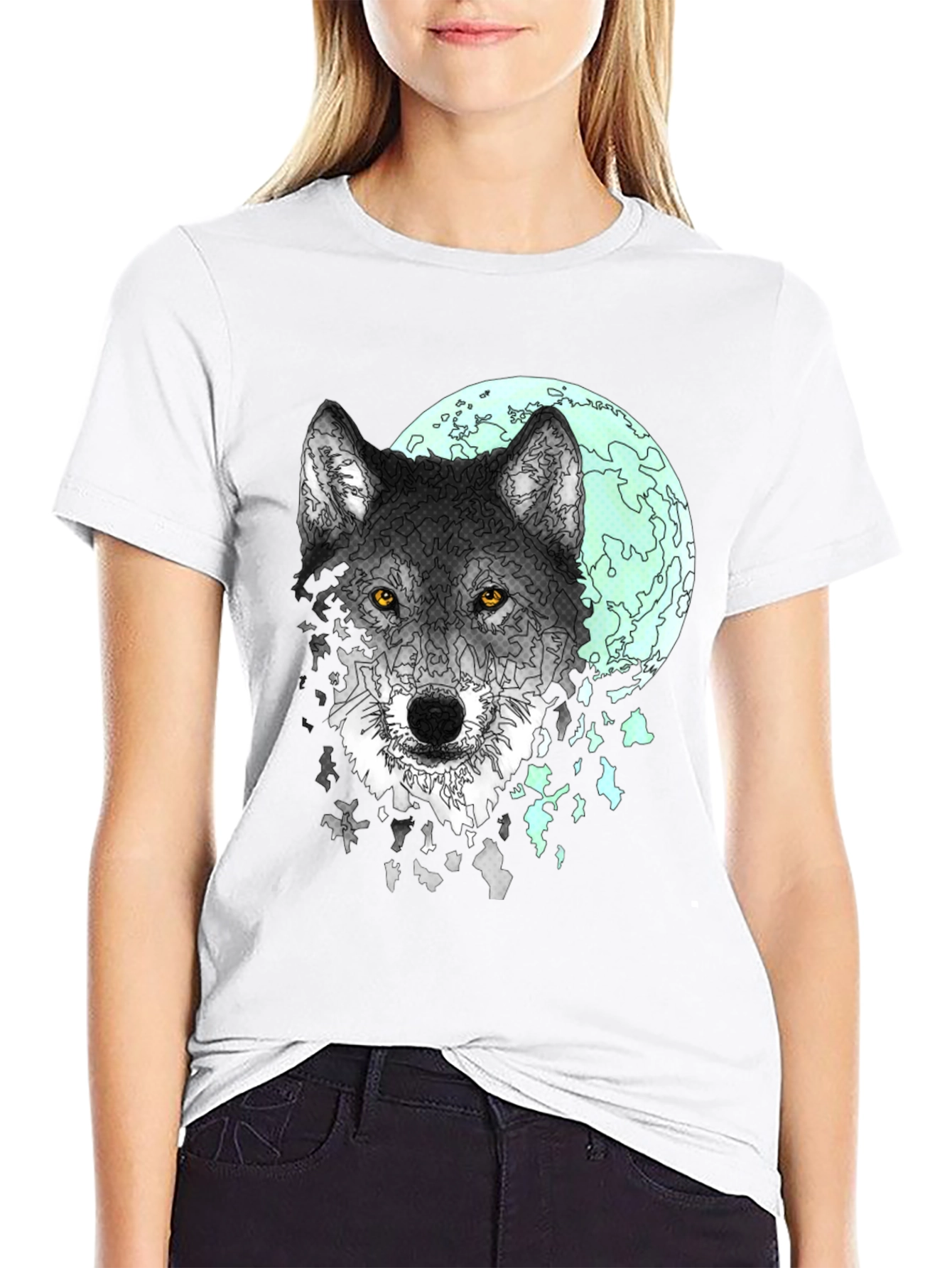 Black Wolf Moon Graphic Tee - Men's Black T-Shirt view 9