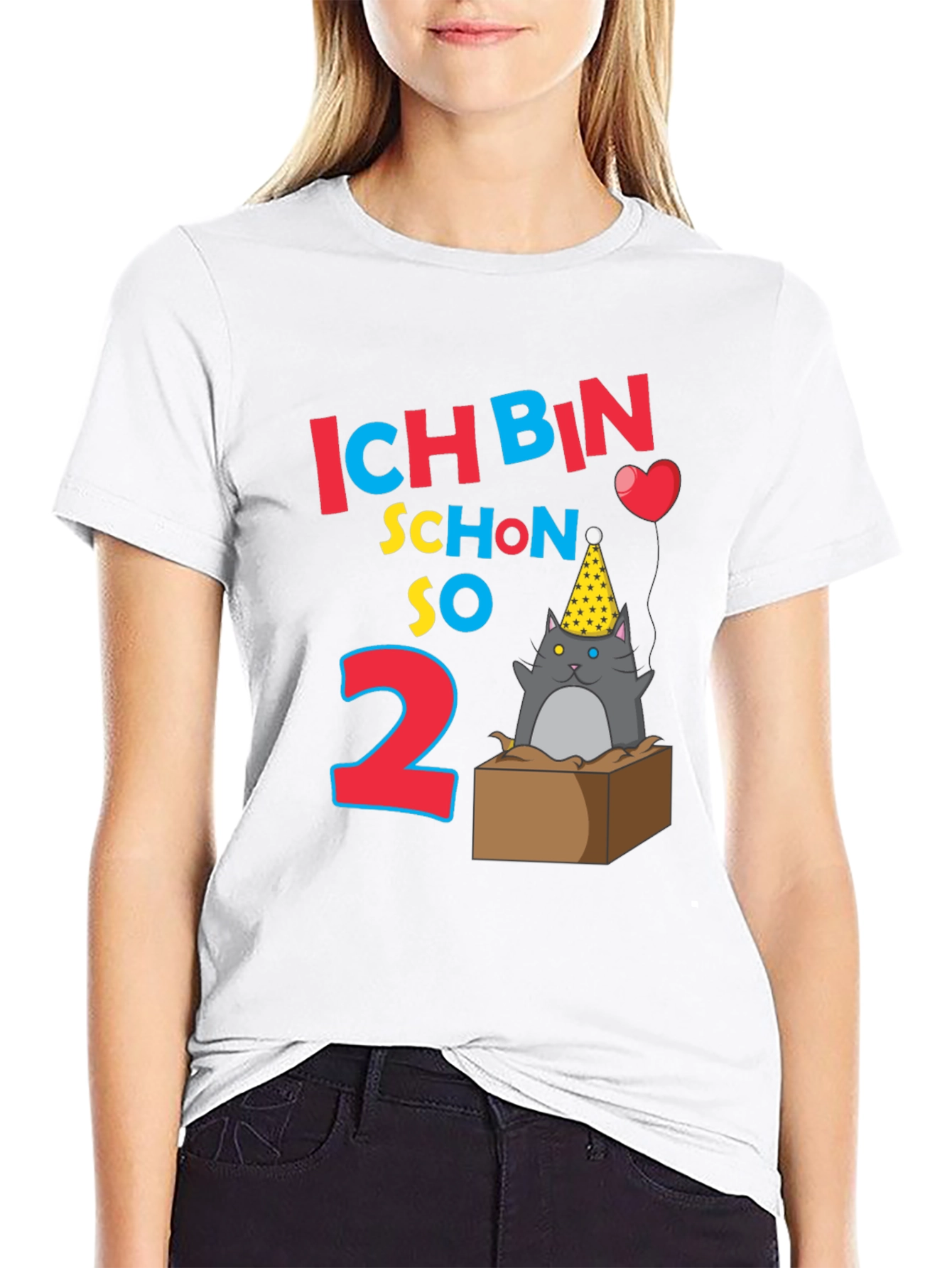 Black Ich Bin Schon So 2 Birthday Cat T-Shirt view 9