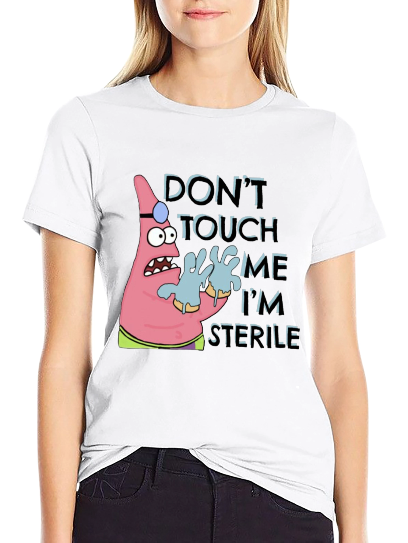 Black Don't Touch Me I'm Sterile T-Shirt view 9